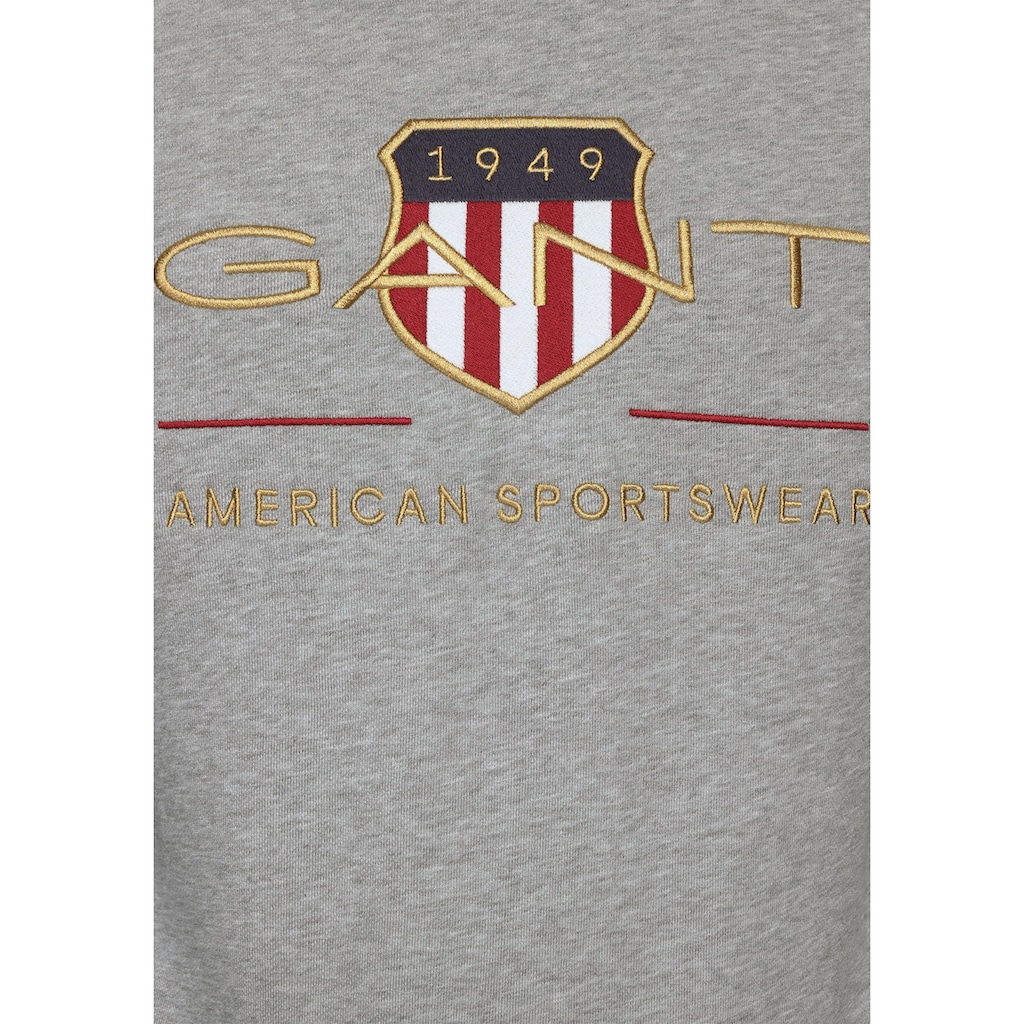 Gant Sweatshirt »ARCHIVE SHIELD C-NECK«, mit geripptem Rundhalsausschnitt