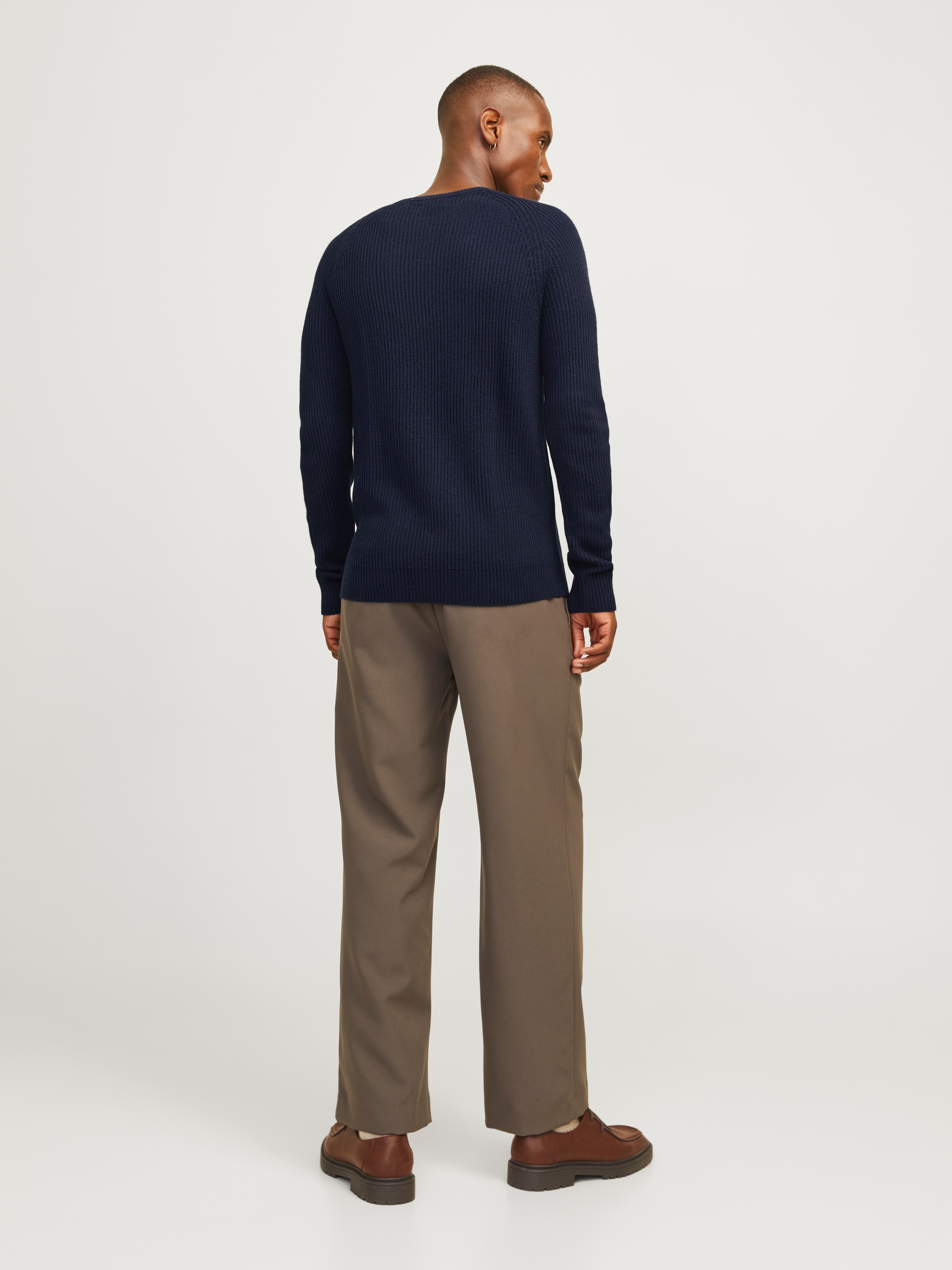 Jack & Jones Rundhalspullover »JJPANNEL KNIT CREW NECK AW24«