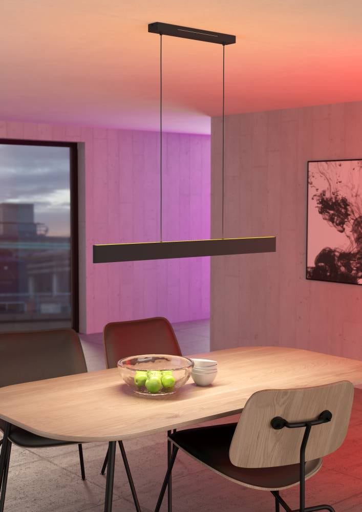 EGLO Hängeleuchte »ANDREAS-Z Hängelampe schwarz, ZigBee 3.0, Pendelleuchte, Pendellampe«, 2 flammig, Leuchtmittel LED-Modul | LED fest integriert, Timer, App / Sprachsteuerung Alexa, 117x7x110cm, exkl. Fernbedienung