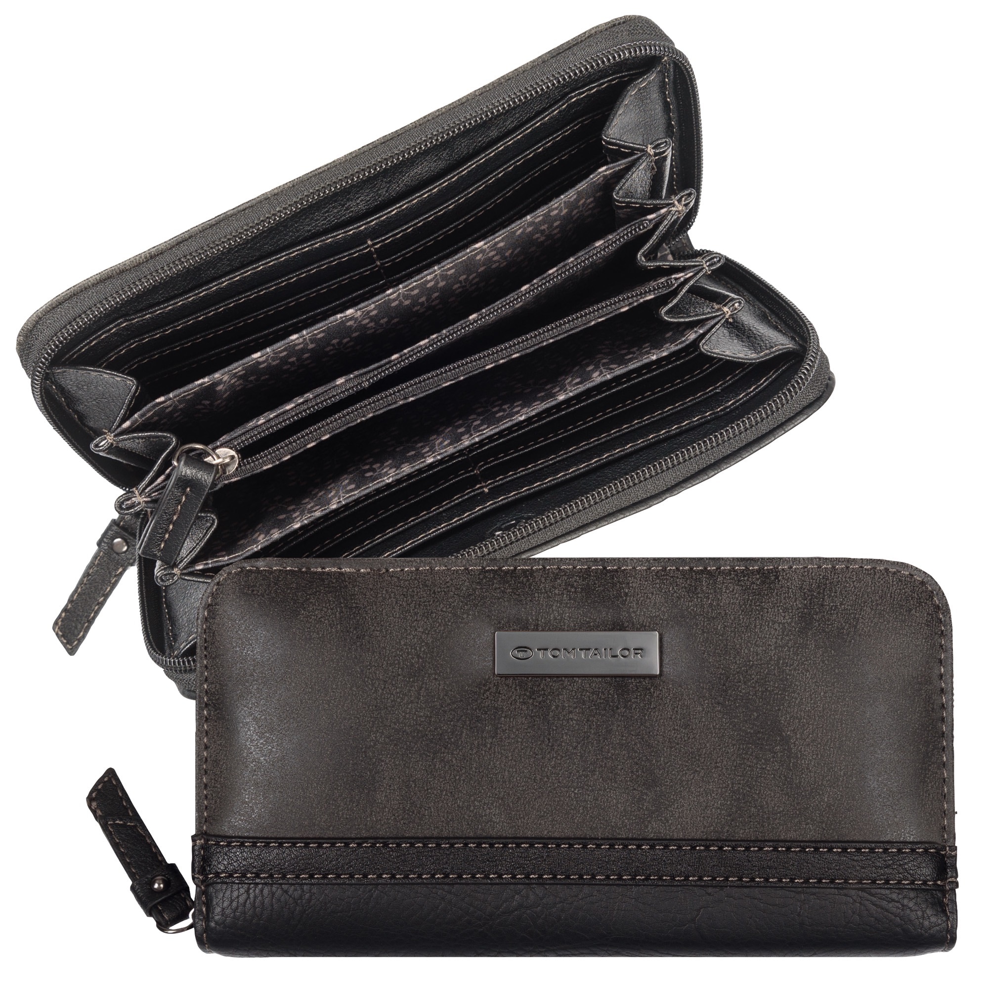 TOM TAILOR Geldbörse »Elin« mit außergewöhnlicher seitlichen Aufhängung und Kontrast-Steppung