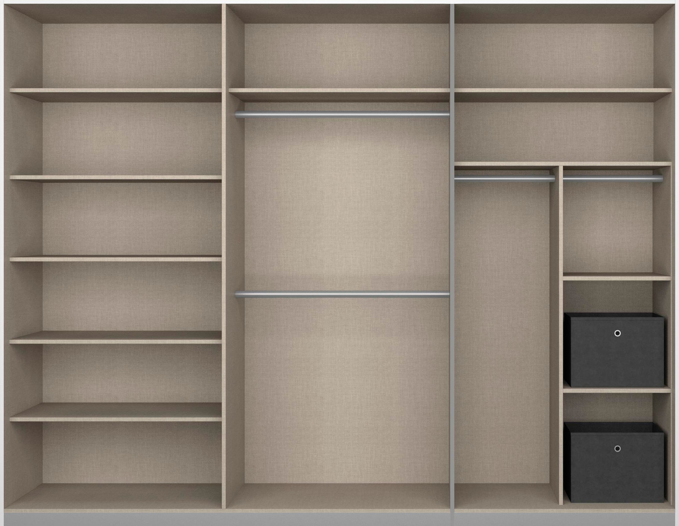 rauch Schwebetürenschrank »Kleiderschrank Schrank Garderobe CORTONA mit Passepartout«, und optionaler Beleuchtung inkl. Inneneinteilung 2 Boxen und Böden
