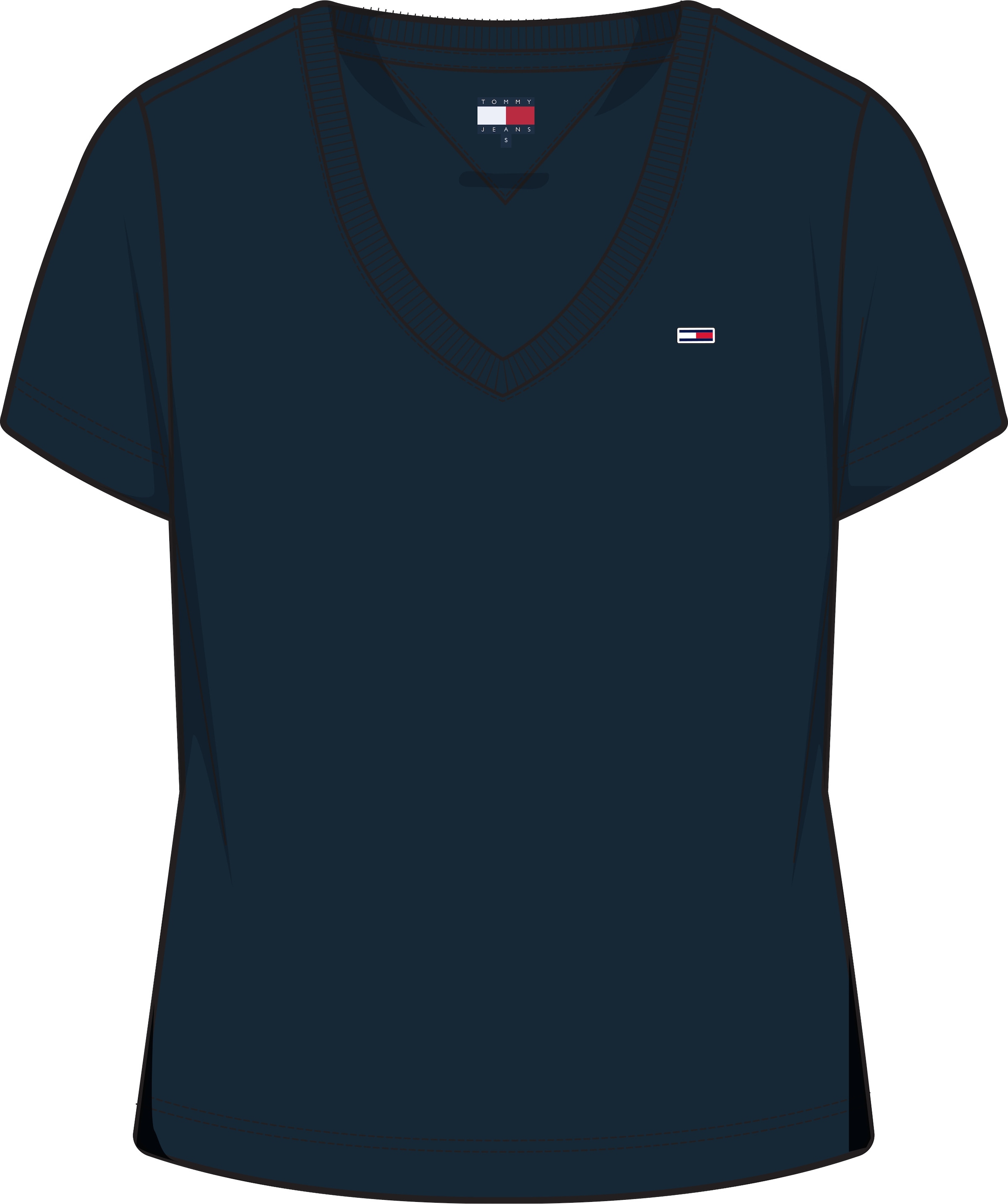 Tommy Jeans T-Shirt »TJW SLIM V-NECK TEE«, mit Logo-Stickerei