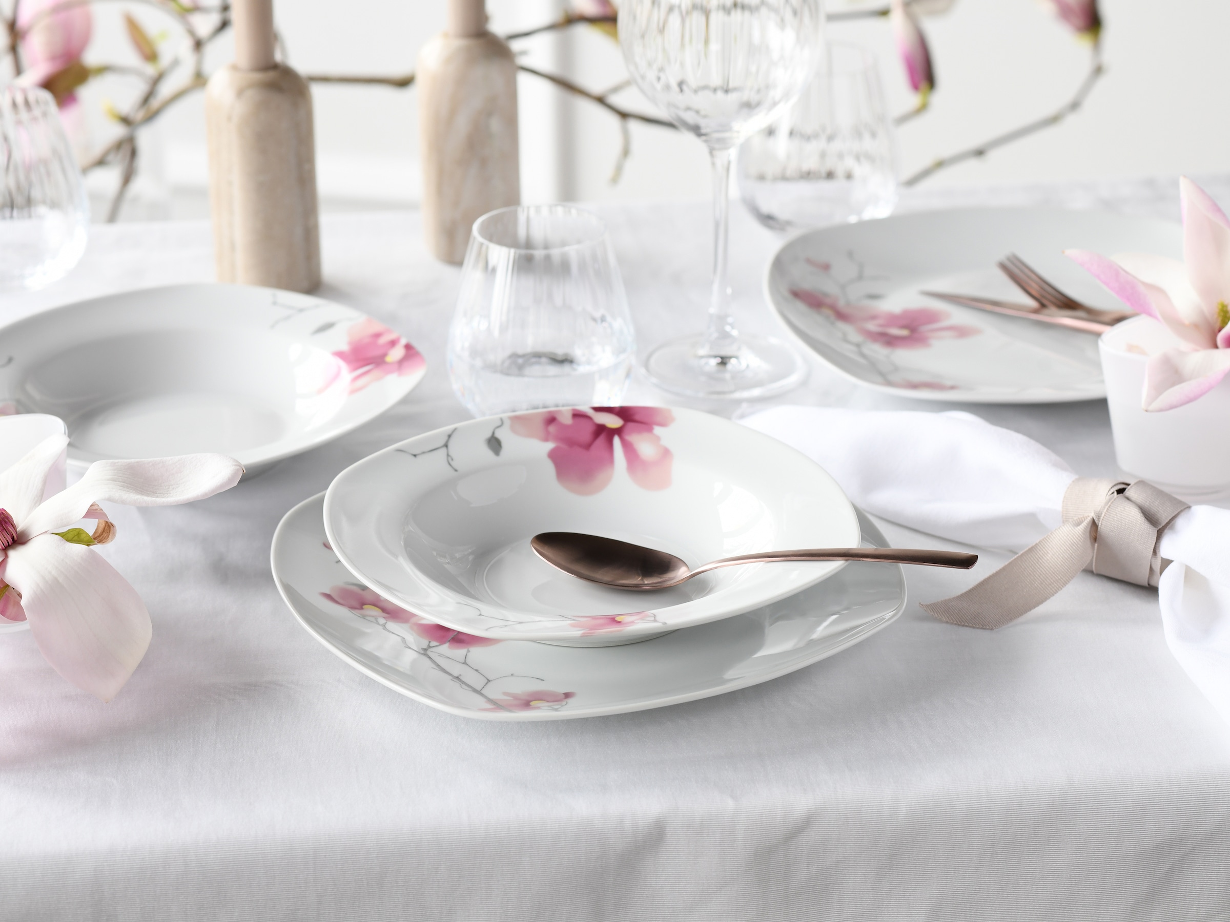 CreaTable Tafelservice »Amelie Aiko, Tafel-Service 12-tlg« Blumendekor
