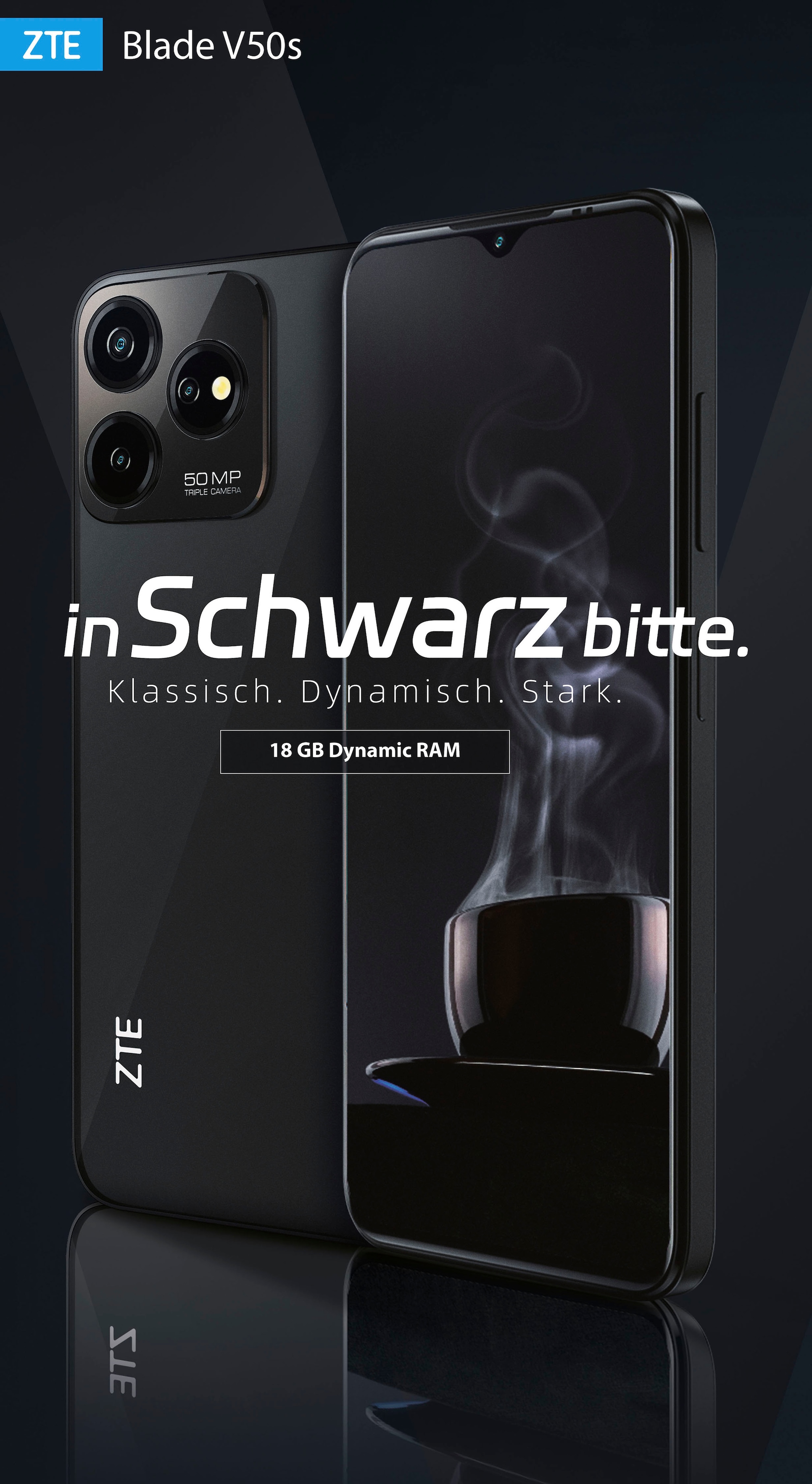 ZTE Smartphone »Blade V50S«, schwarz, 16,76 cm/6,6 Zoll, 256 GB  Speicherplatz, 50 MP Kamera ➥ 3 Jahre XXL Garantie | UNIVERSAL