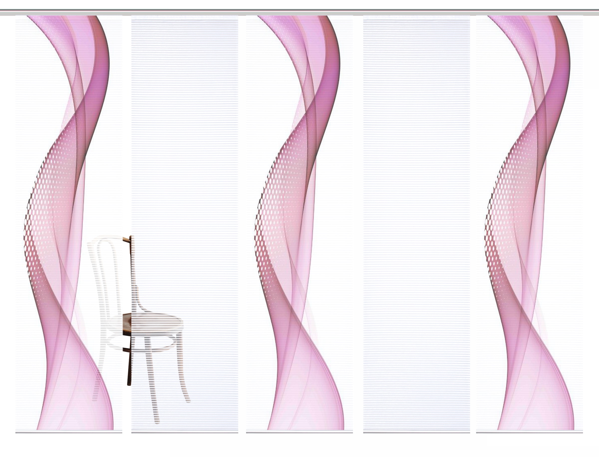 HOME in green Schiebegardine »NEVOLA« Paneelwagen 5 Stk. tlg. SET DIGITALDRUCK,BAMBUSOPTIK RECYCELT