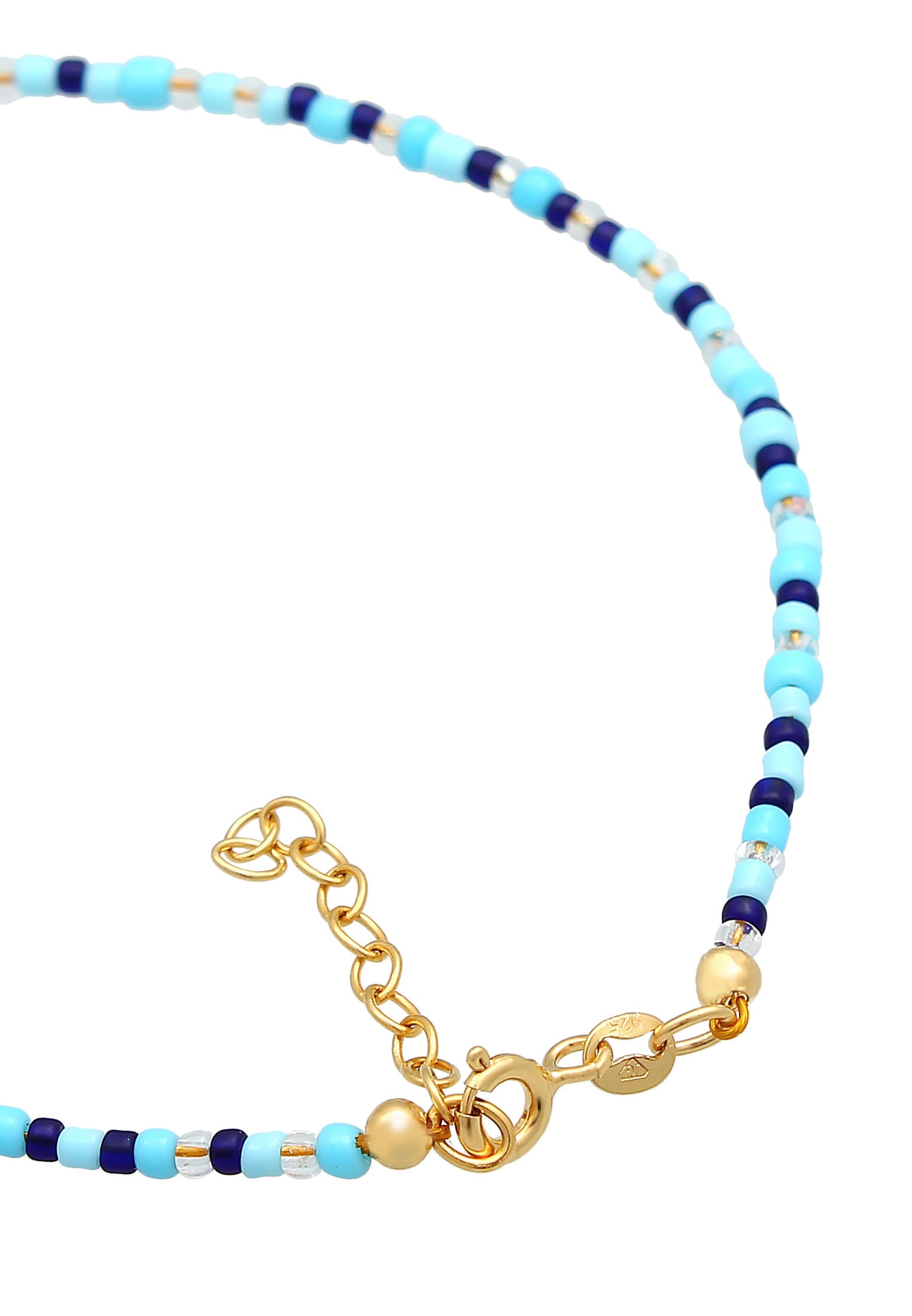 Elli Fußkette »Fußschmuck Muschel Glas Kugeln Bunt Sommer Beach 925 Silber«