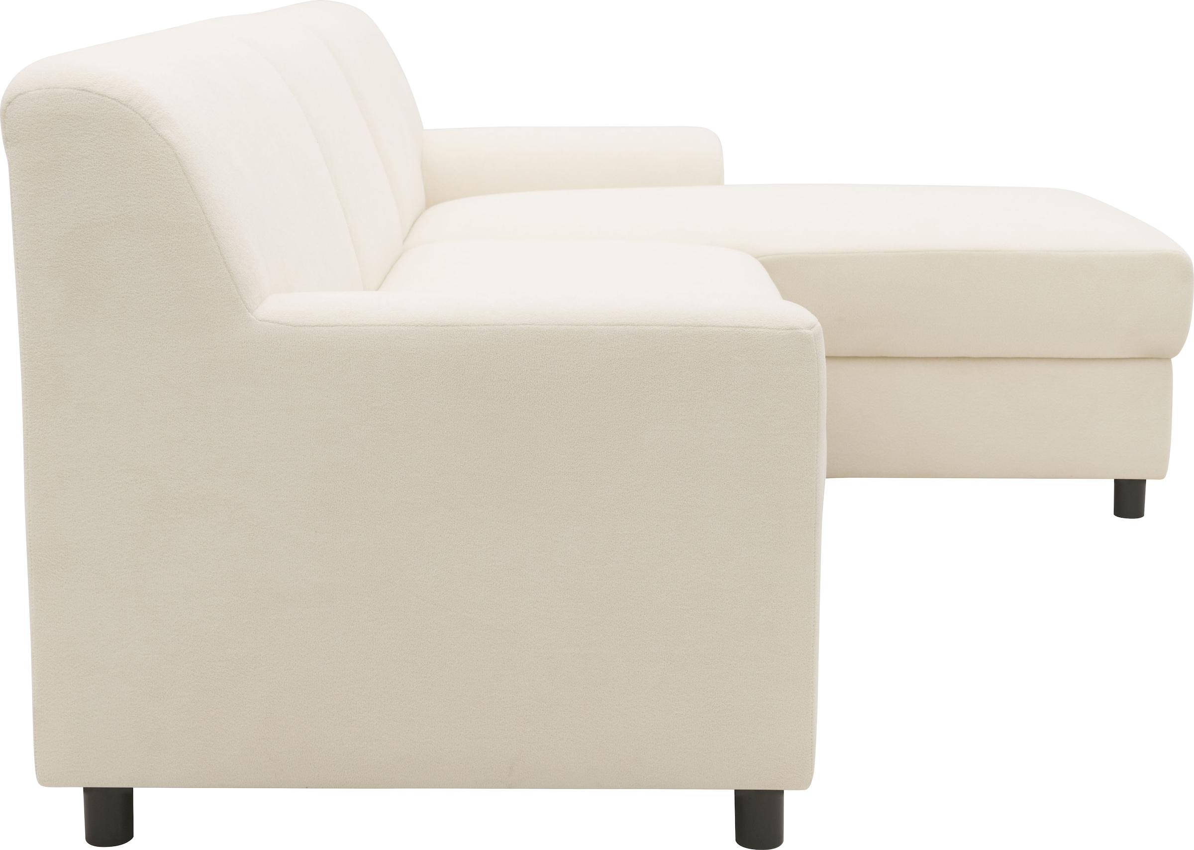 DOMO collection Ecksofa »Turah 2, L-Form, Cord oder Luxus-Microfaser, komfortabler Federkern«, B/T/H: 241/146/79 cm, incl. Zierkissen, wahlweise mit Bettfunktion