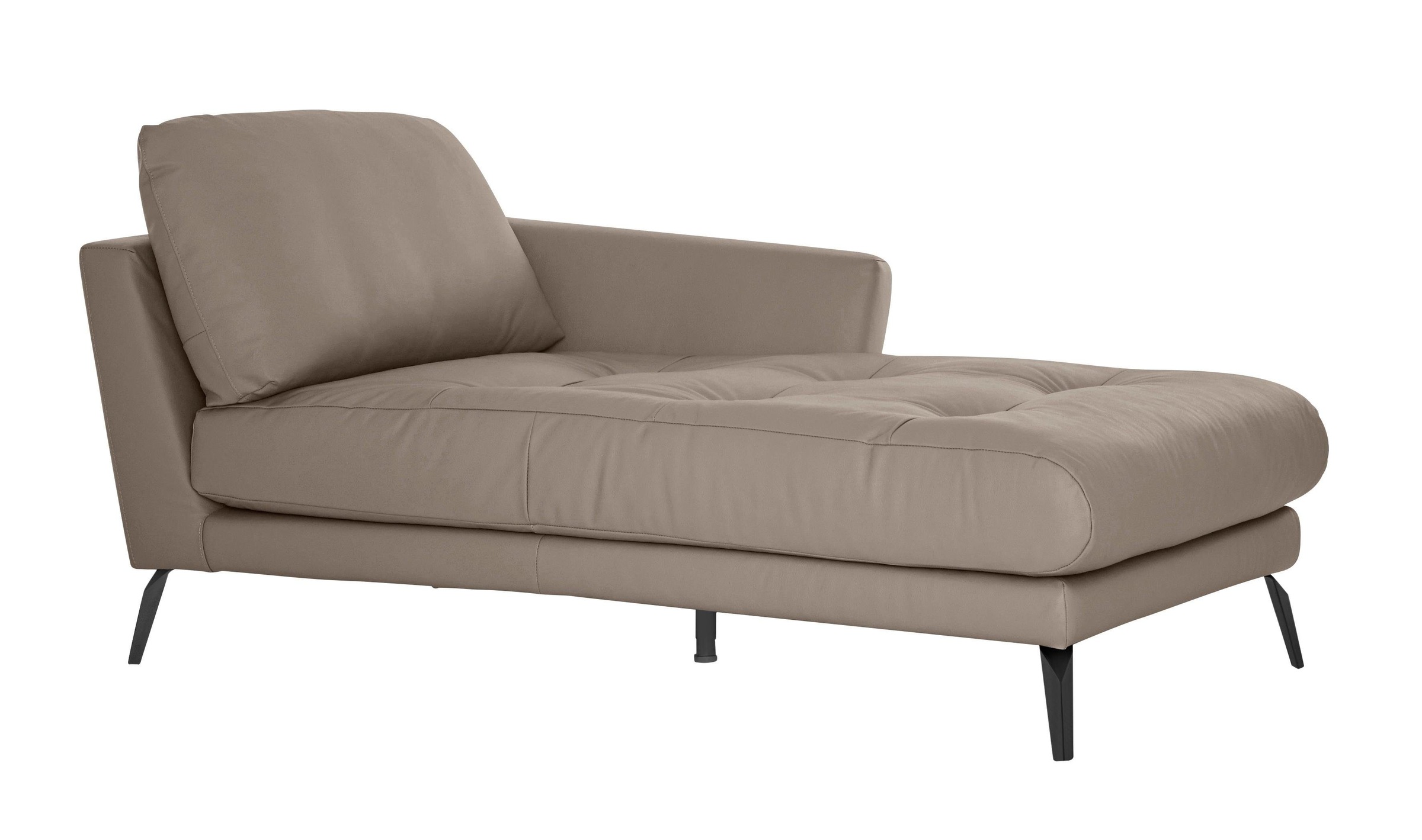 W.SCHILLIG Chaiselongue »softy«, mit dekorativer Heftung im Sitz, Füße schwarz pulverbeschichtet