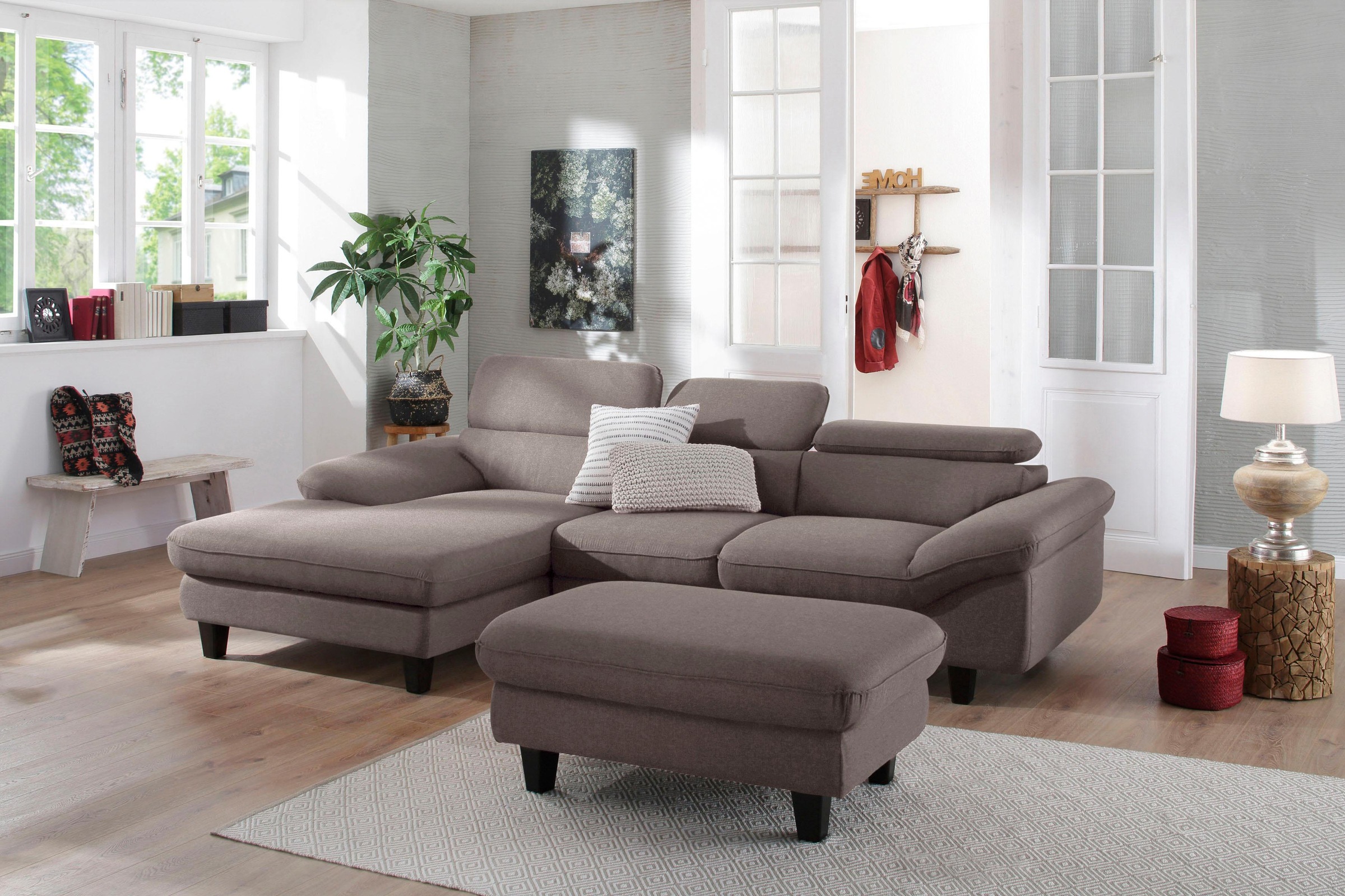 Home affaire Ecksofa »Pilot L-Form«, mit Kopfteilverstellung, wahlweise mit Bettfunktion & Bettkasten