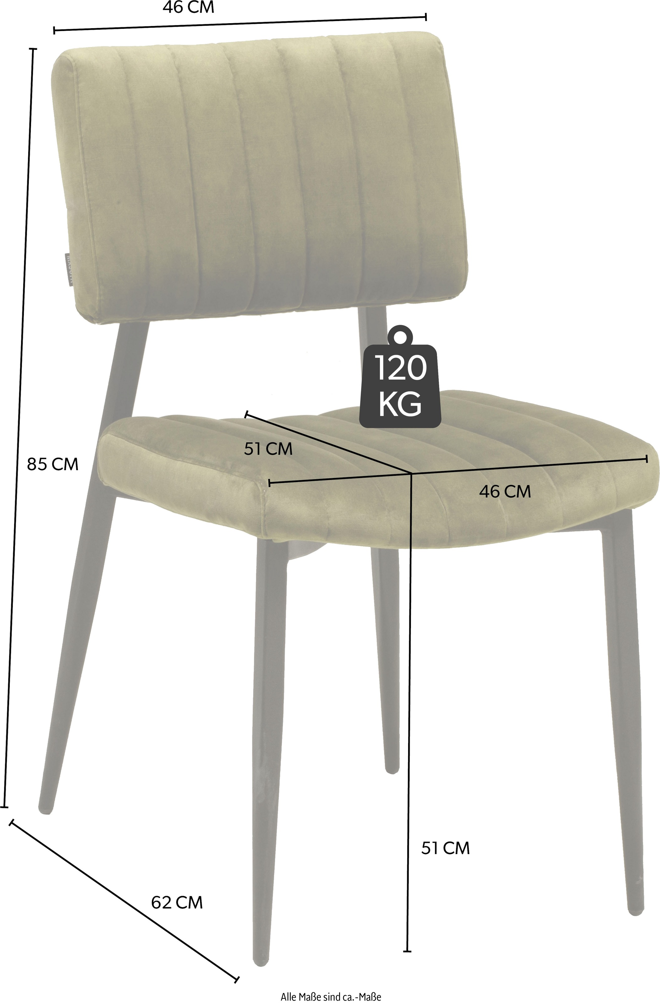 OMG Design Esszimmerstuhl »Ivan«, (Set), 2 St., Stoff, pflegeleichter Samtvelour Bezug, Küchenstuhl