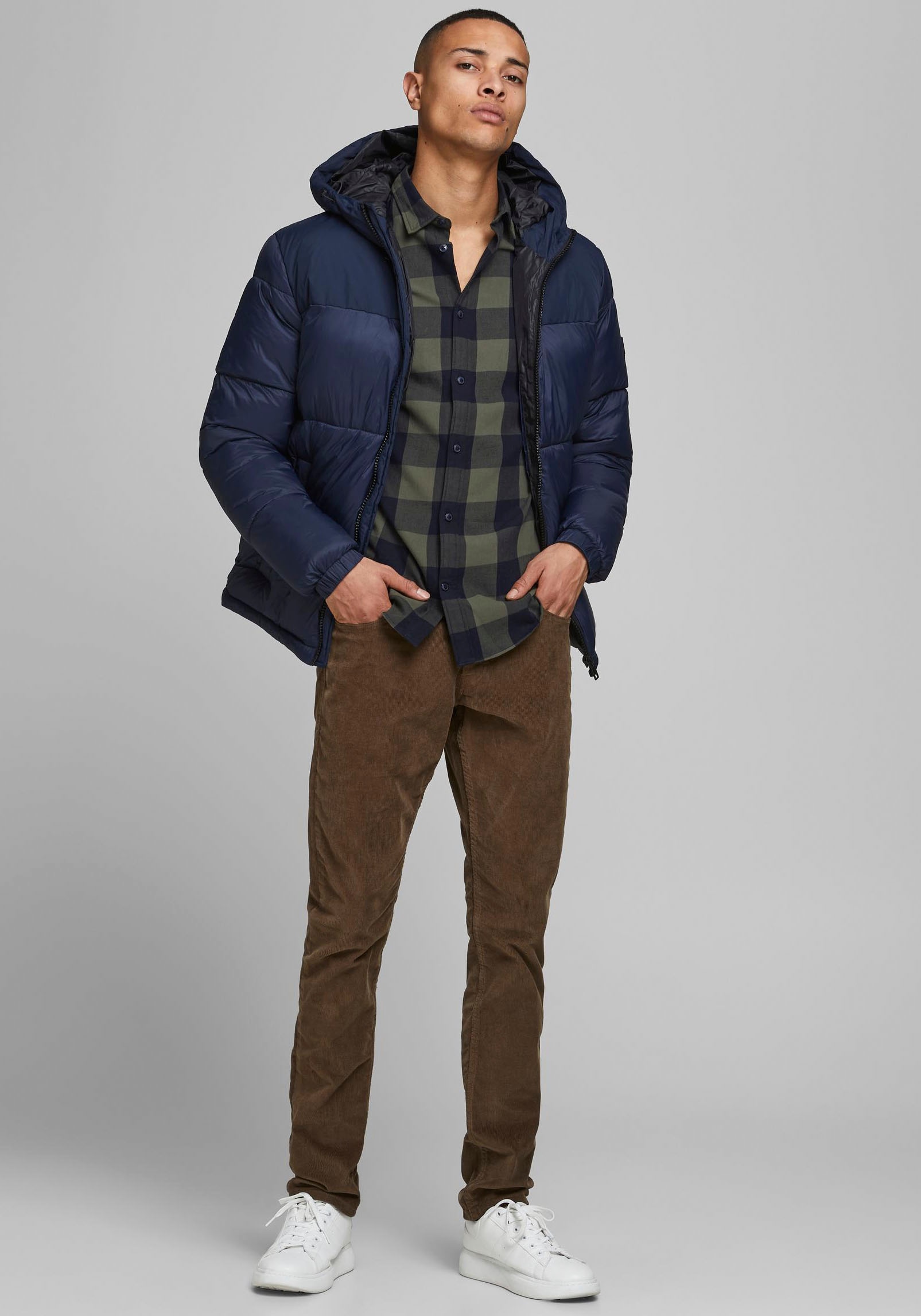 Jack & Jones Karohemd »JJ JJEGINGHAM TWILL SHIRT L/«