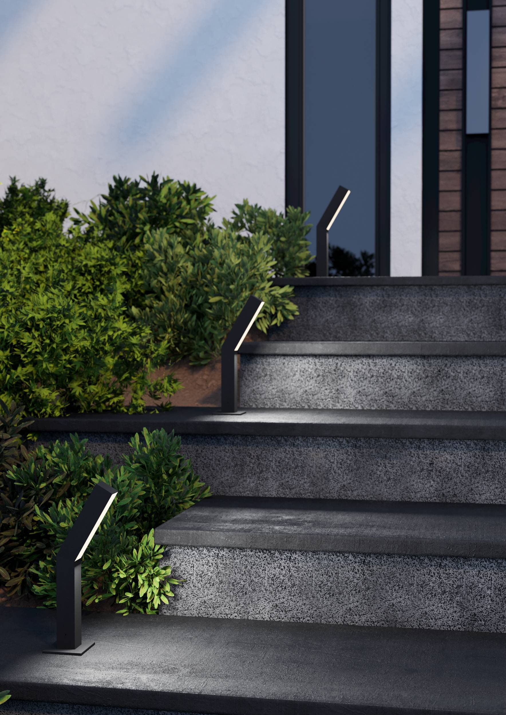 EGLO Sockelleuchte »Ugento Sockellampe, Außenbeleuchtung, Außenlampe, Metall, IP44, Lampe« LED-Modul 1 Stk. Warmweiß Stehleuchte - L14,5 x B4 x H36 cm - schwarz - 2X4,5W inkl.