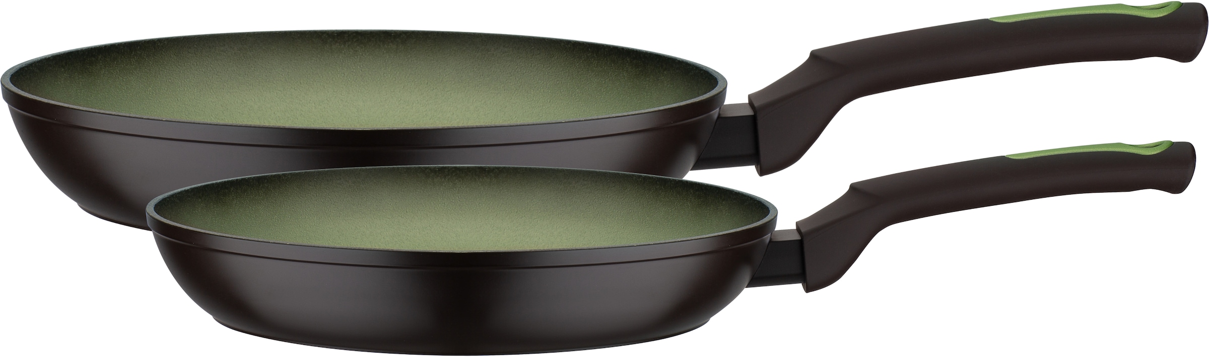 GSW Pfannen-Set »Avocado«, Aluminium, (Set, 2 tlg., je 1 Pfanne Ø 24/28 cm, H: 4,5/5,0 cm, - 1,5/2,1 l), Induktion