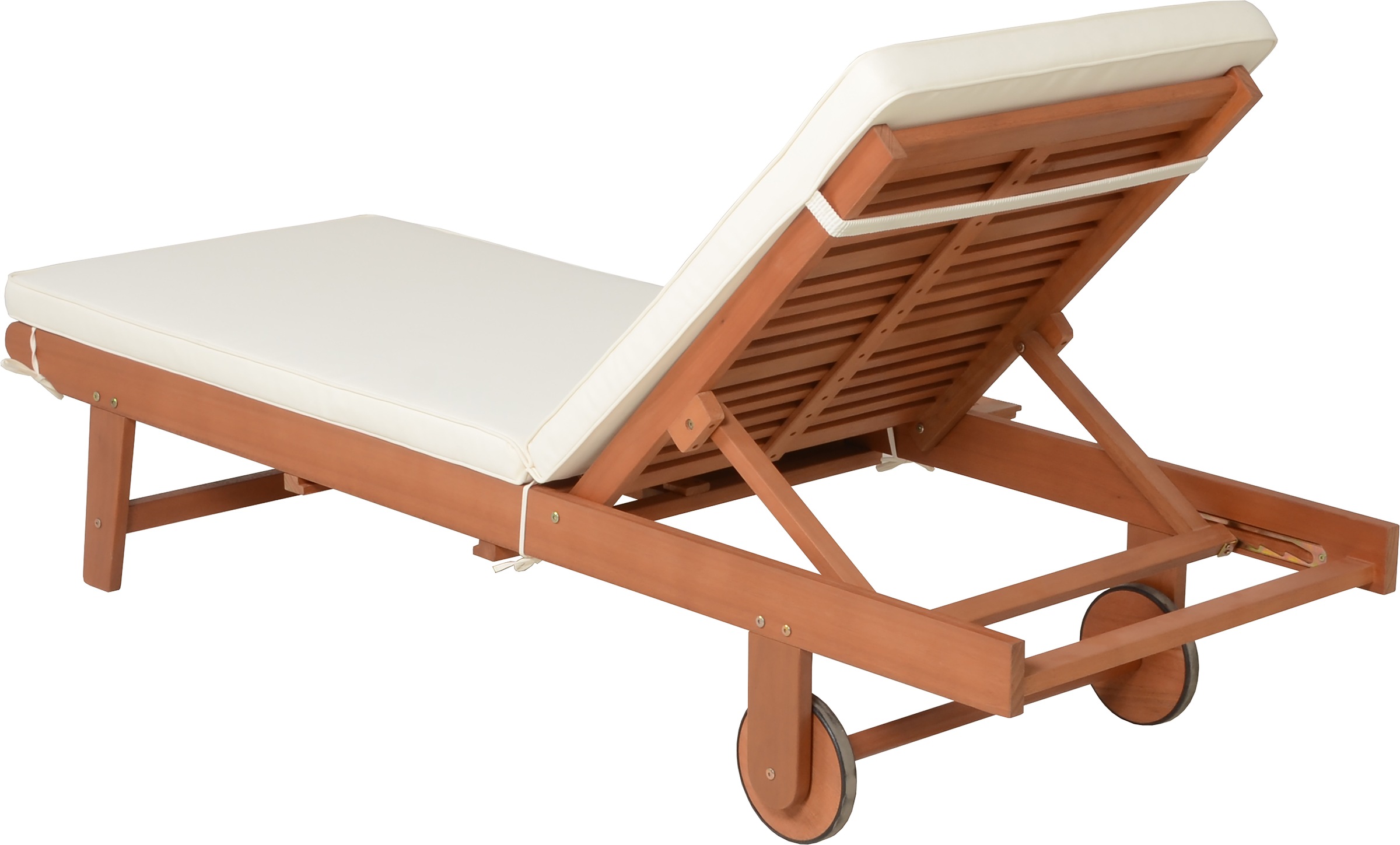 Garden Pleasure Gartenliege »Sonnenliege »SAN DIEGO«, beige« Eukalyptusholz, verstellbare Rückenlehne, L: 183 cm