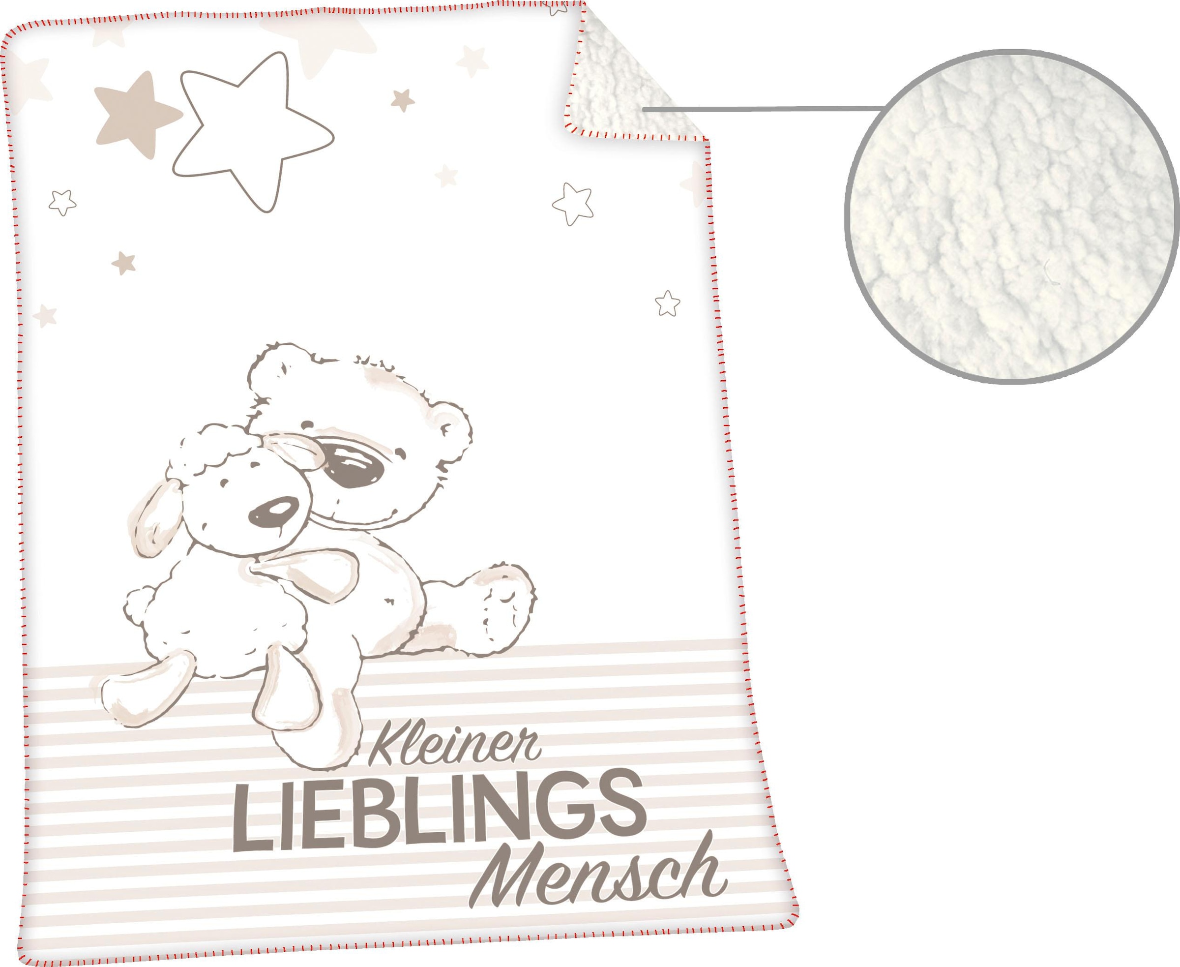 Herding Babydecke »Jonas Lieblingsmensch«, Motiv, mit niedlichem Kuscheldecke