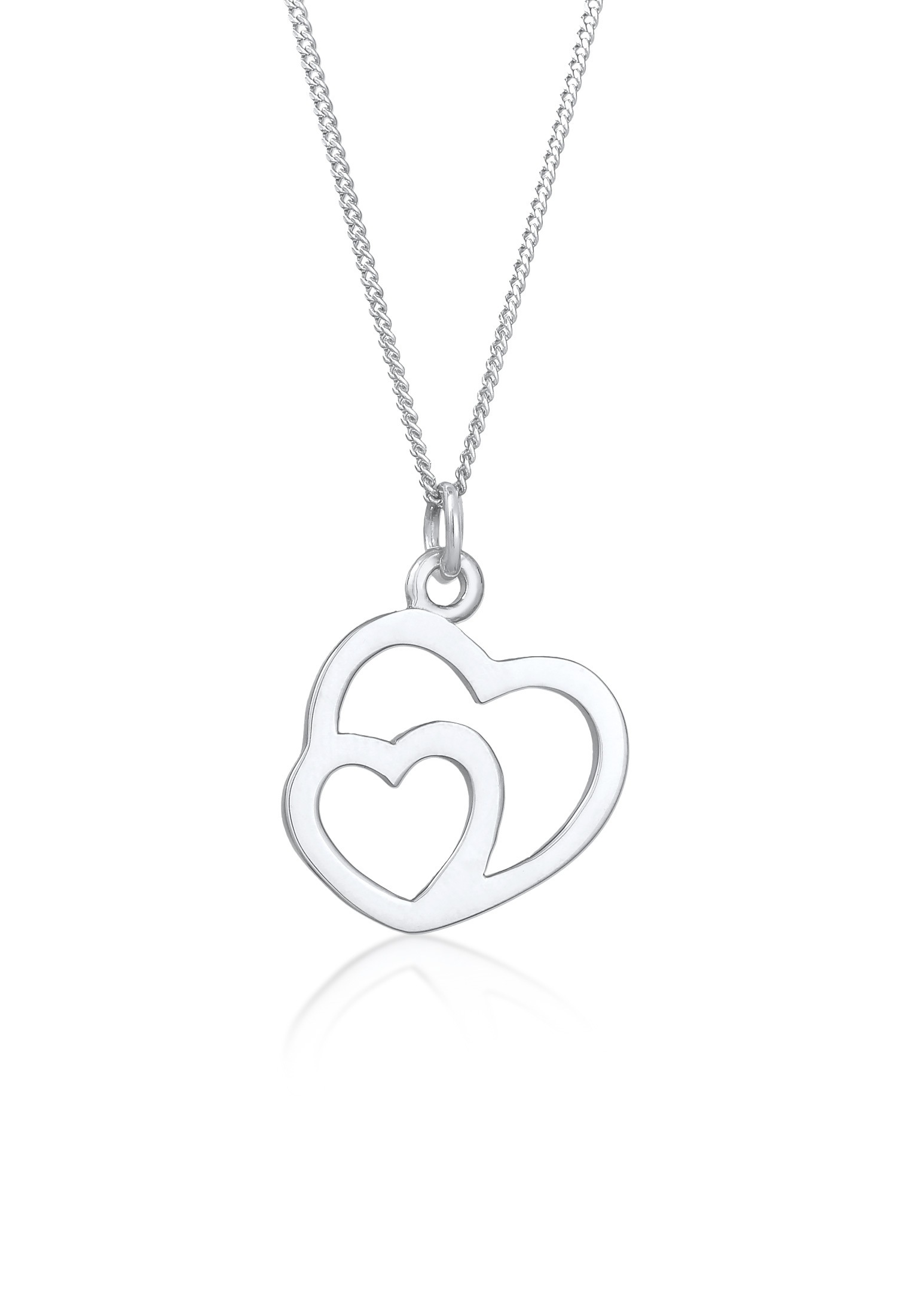 Elli Kette mit Anhänger »Halskette Herz in Herz Liebe 925 Silber«