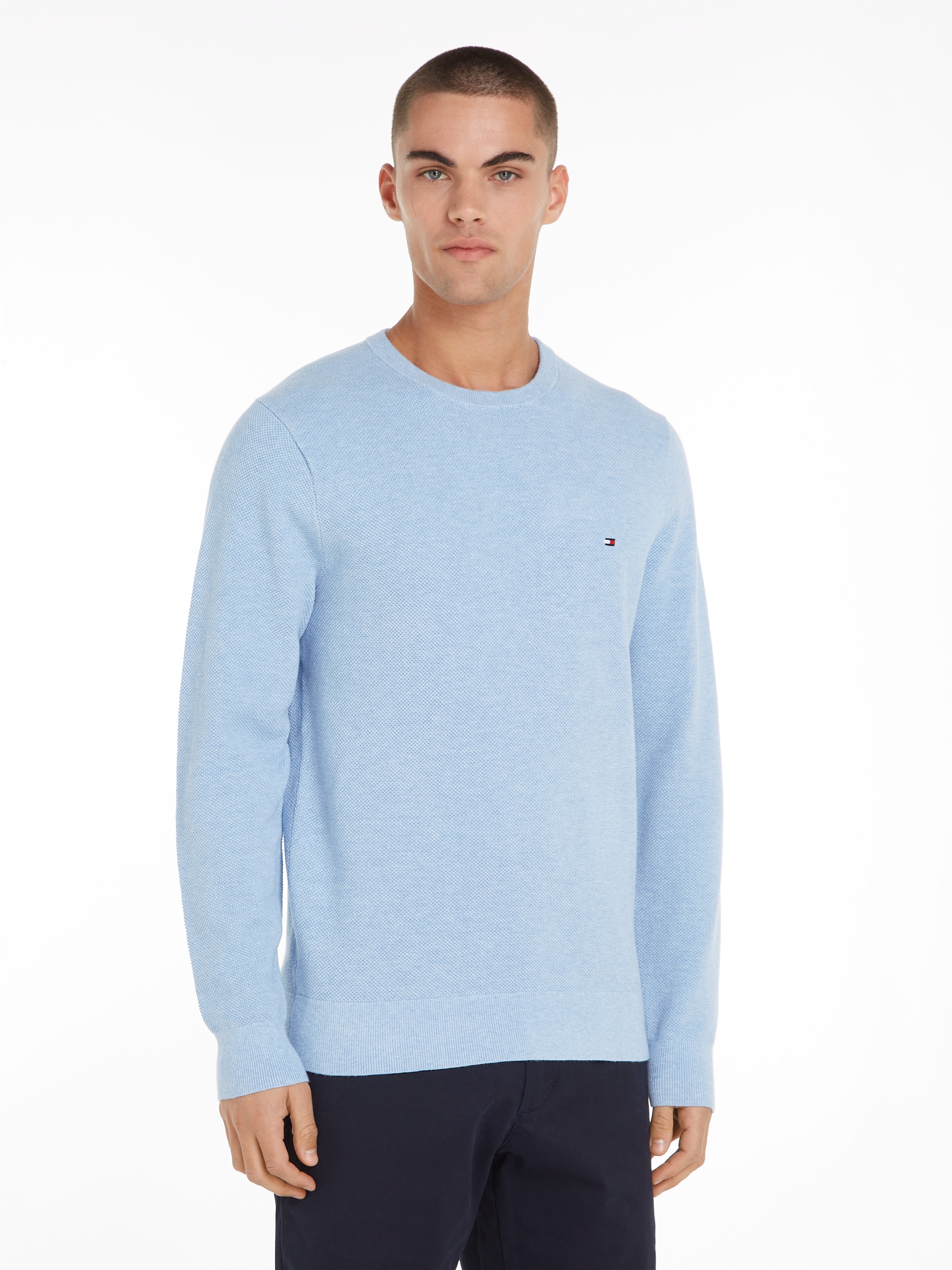 Tommy Hilfiger Rundhalspullover »ESSENTIAL STRUCTURE CREW NECK«, mit feiner Struktur