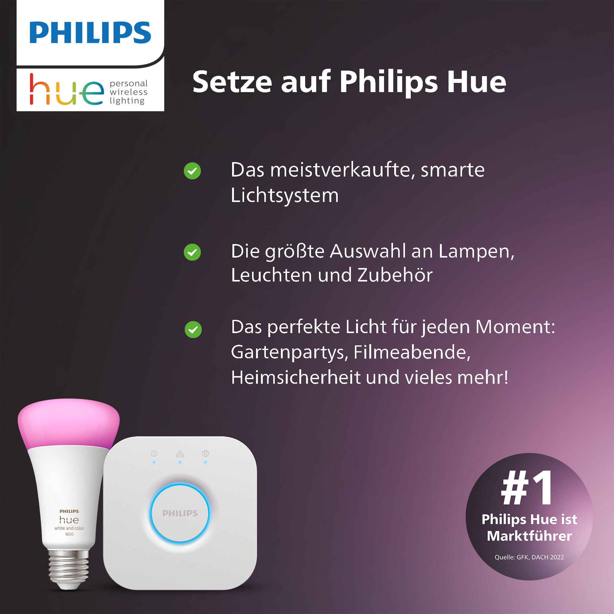 Philips Hue Smarte LED-Leuchte »White Ambiance E27 Doppelpack 2x1100«