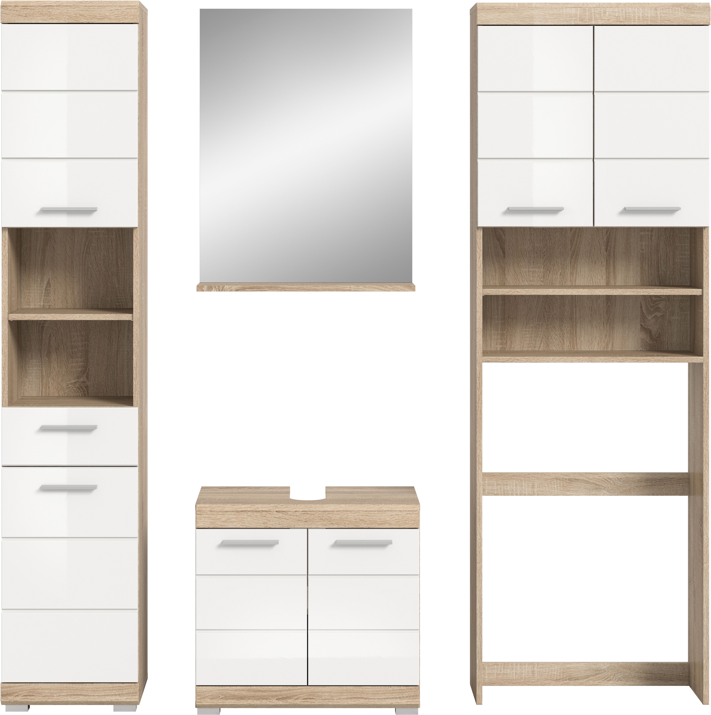 welltime Badmöbel-Set »Siena, 4 teilig, bestehend aus:« Set, TOPSELLER!, 4 Stk. tlg.