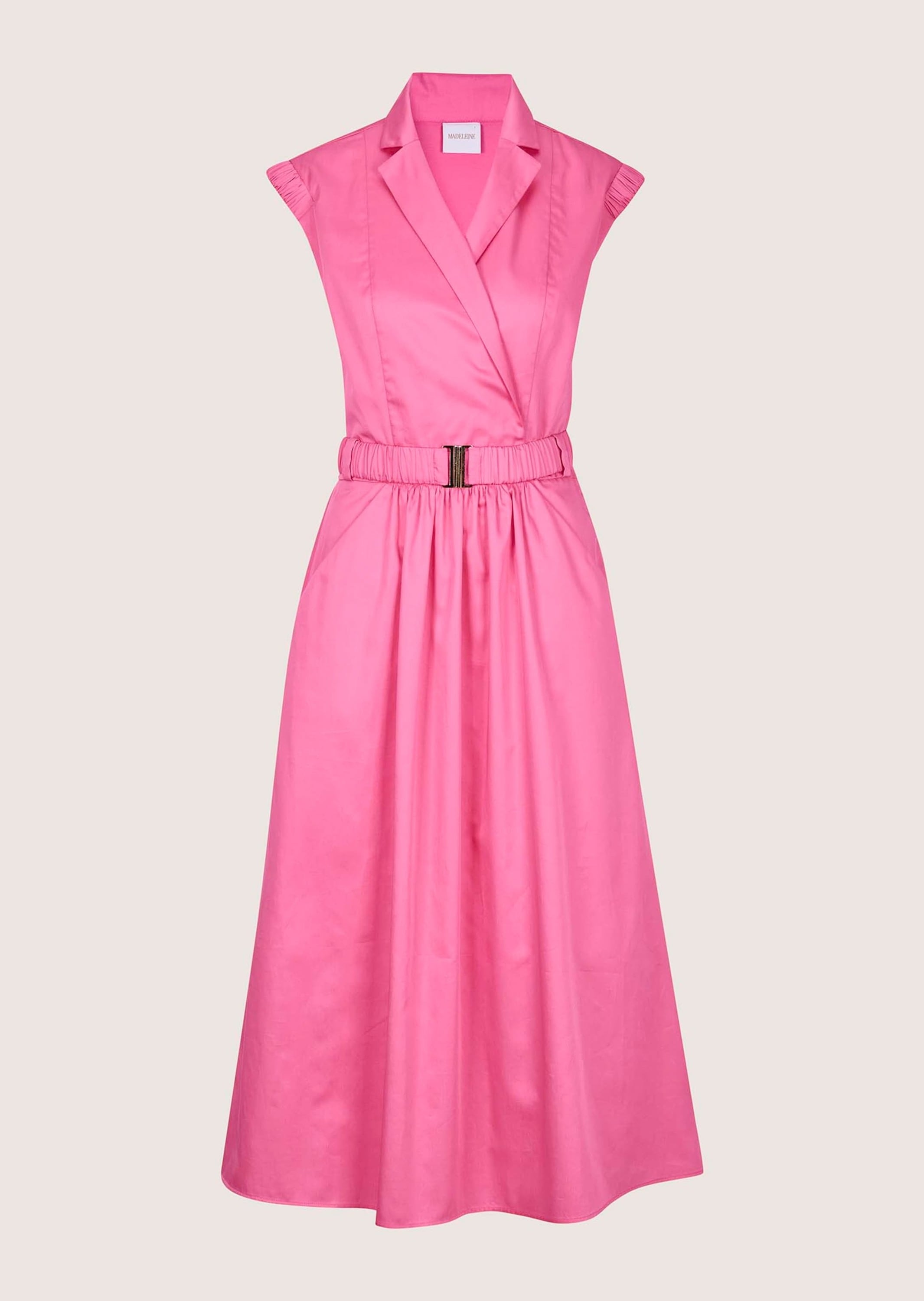 MADELEINE Midikleid »Wickelkleid Sommerkleid mit Gürtel« Eingrifftasche Reverskragen im Wickelstil