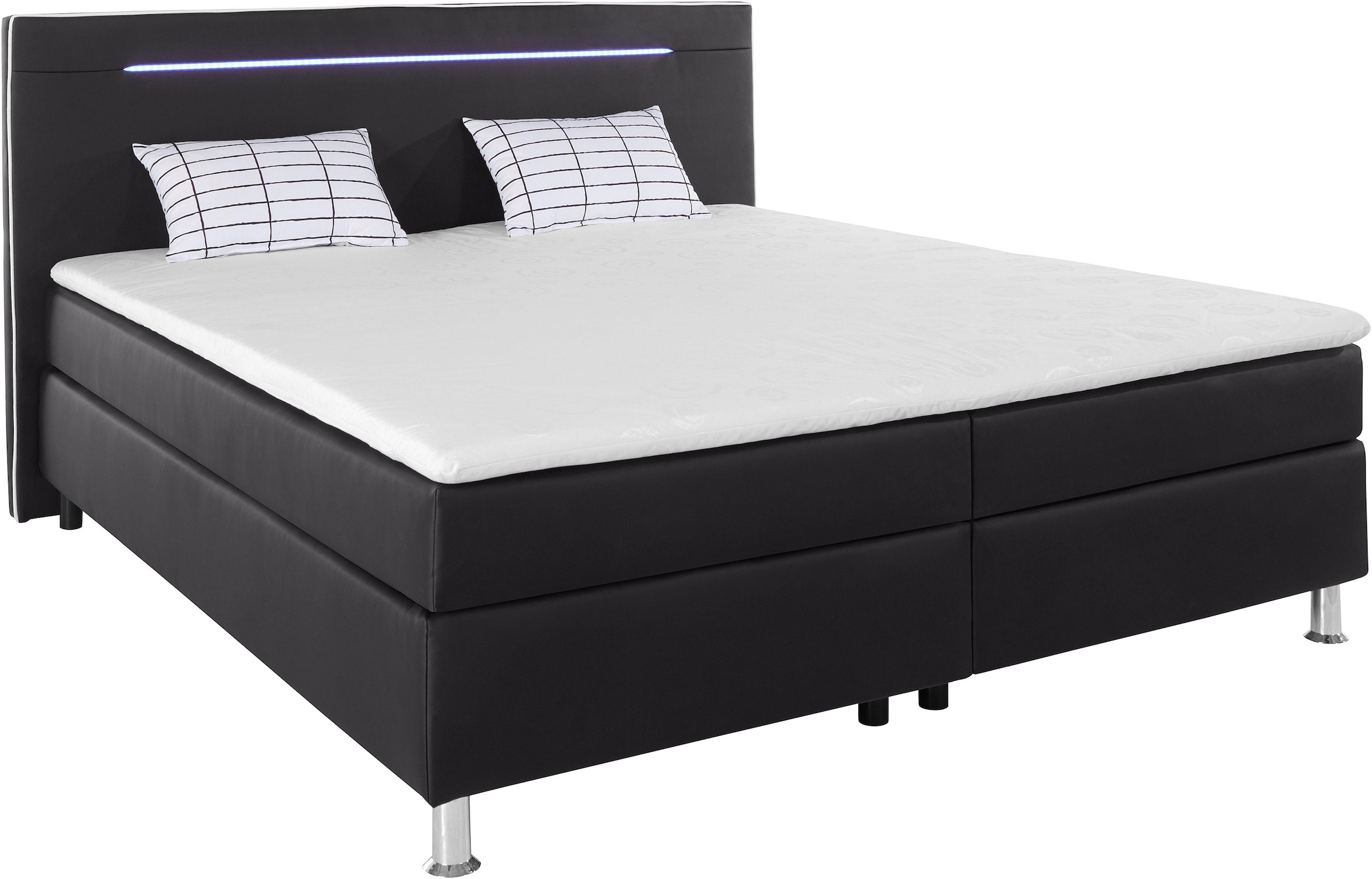 COLLECTION AB Boxspringbett, inkl. LED-Beleuchtung, Topper und Kissen