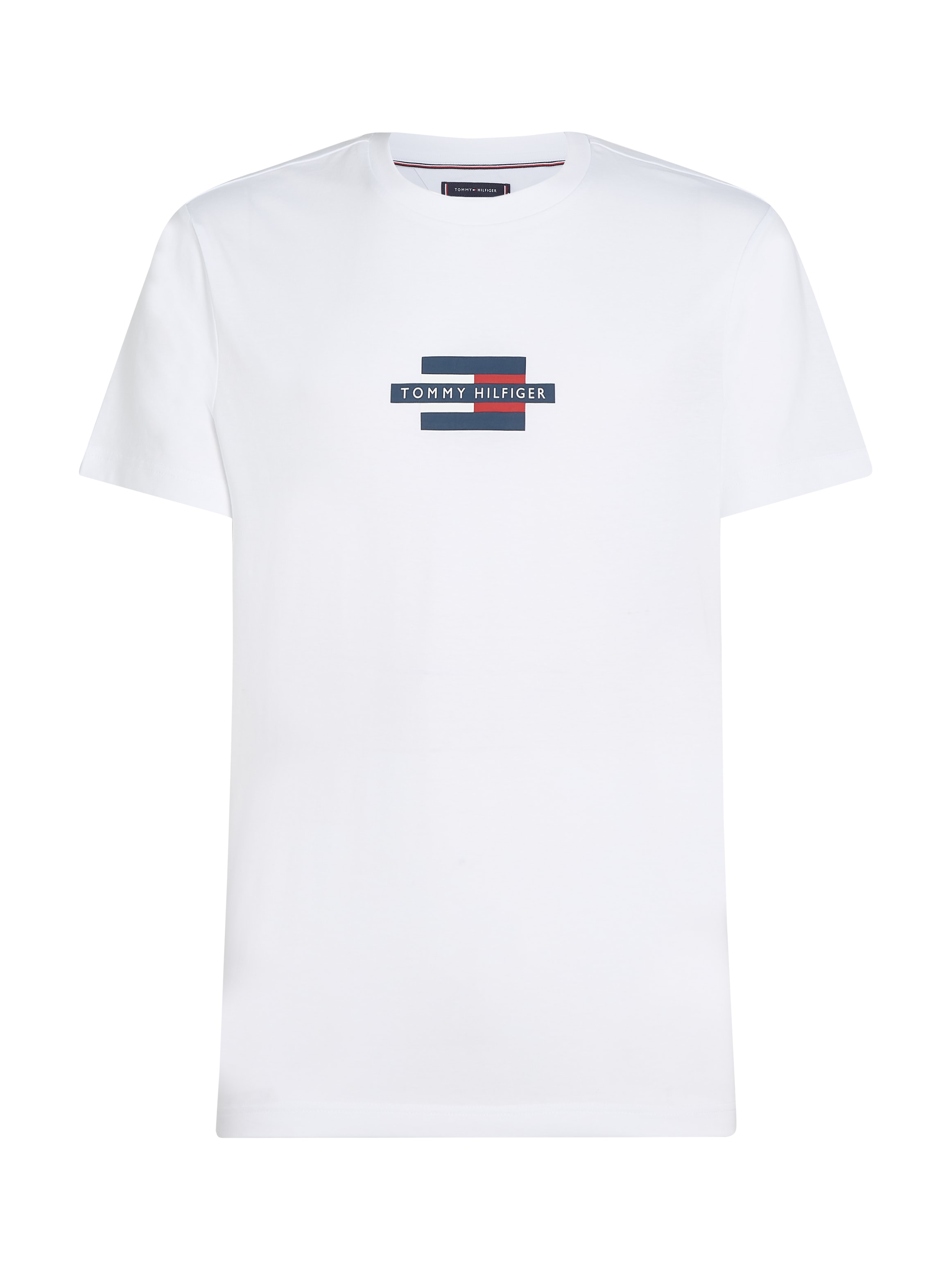 Tommy Hilfiger Kurzarmshirt »FLAG BOX TEE«, Mit Rundhalsausschnitt