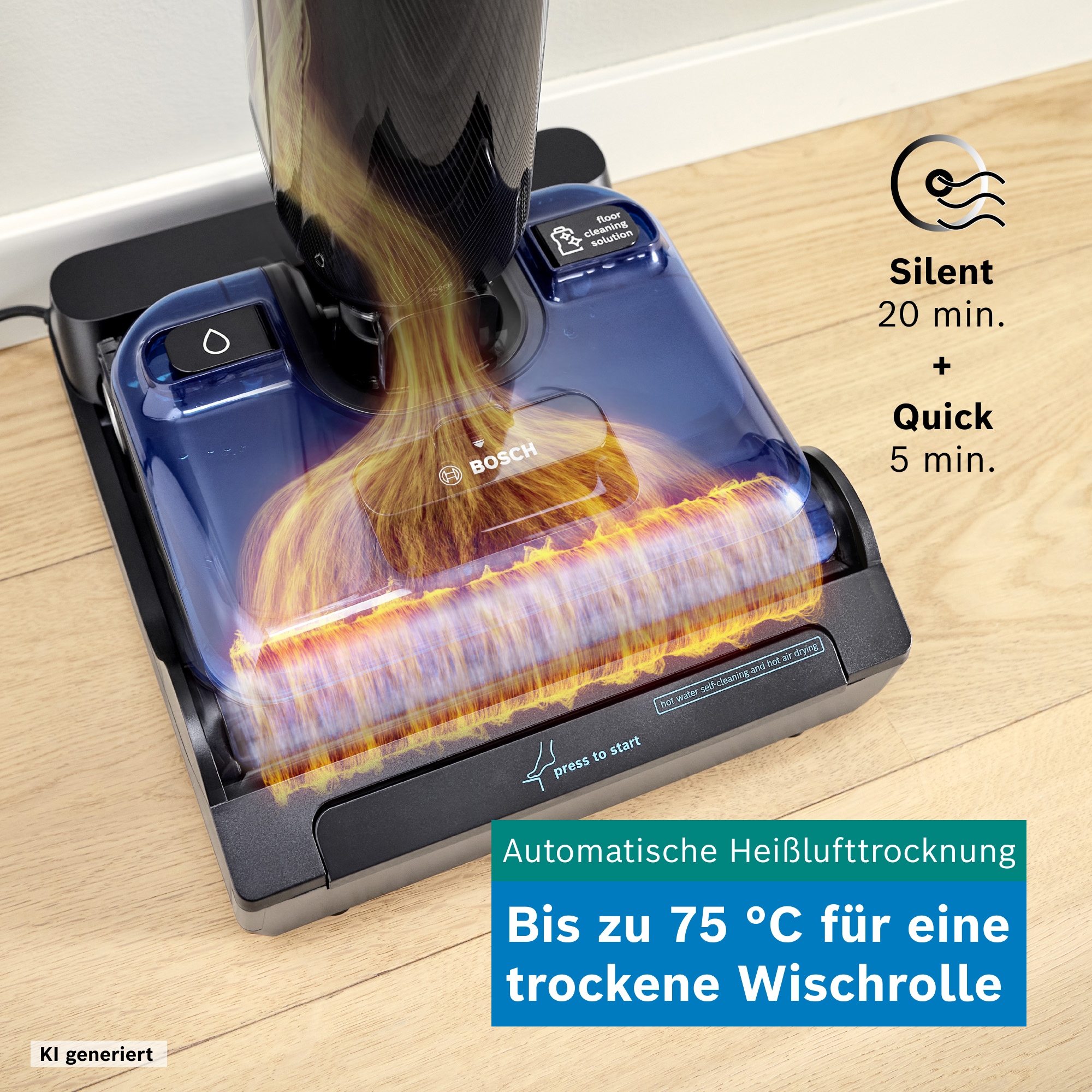 BOSCH Nass-Trocken-Sauger »OneFlow Serie 6 BHF61BM/BHF61BS, Selbstantrieb, 24kPA, 180°Neigung« Anti-Haarverwicklung, LED-Licht, Selbstreinigung, 40 min Akku / 150m²