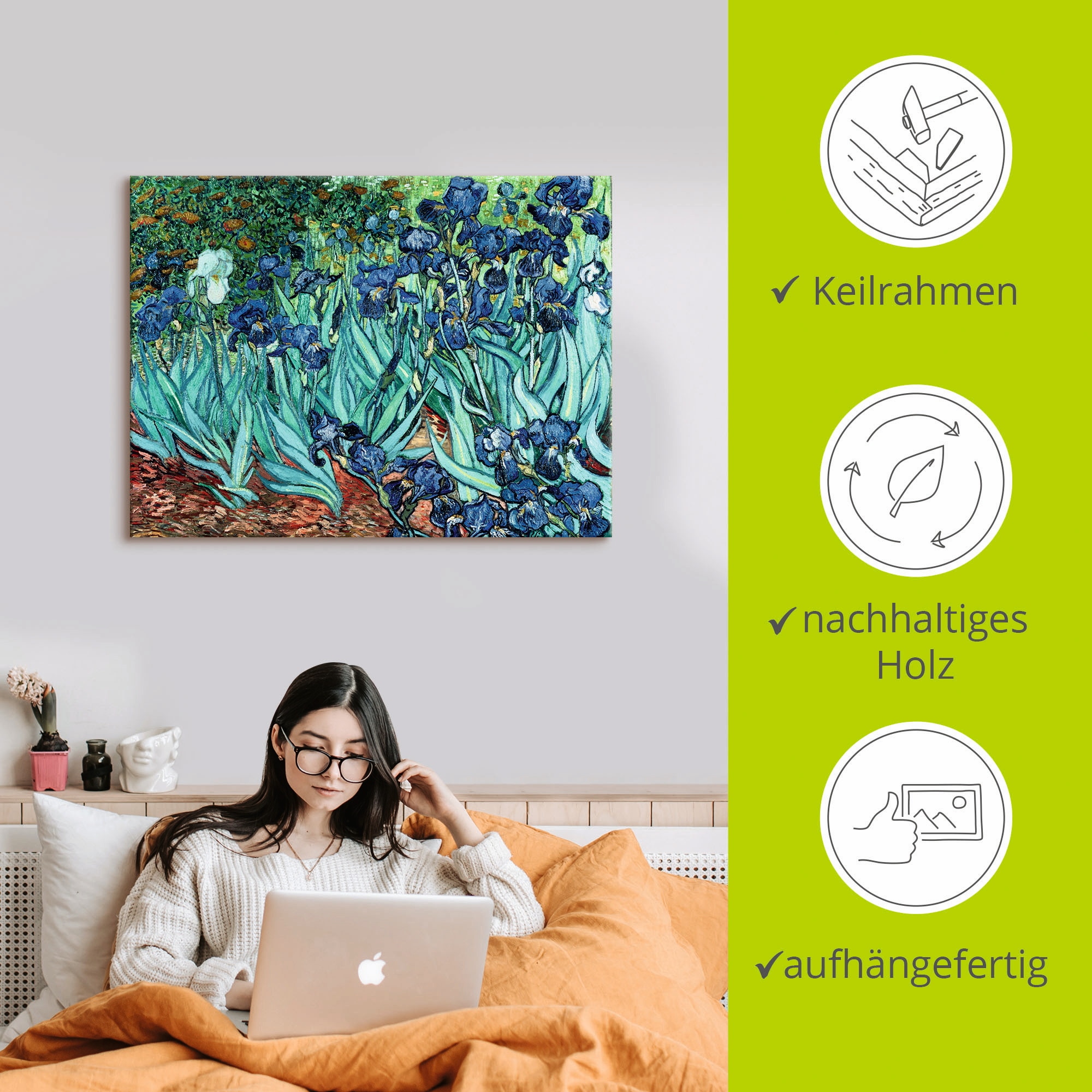 Artland Leinwandbild »Iris (Schwertlilien). 1889« Blumen 1 Stk. tlg. auf Keilrahmen gespannt