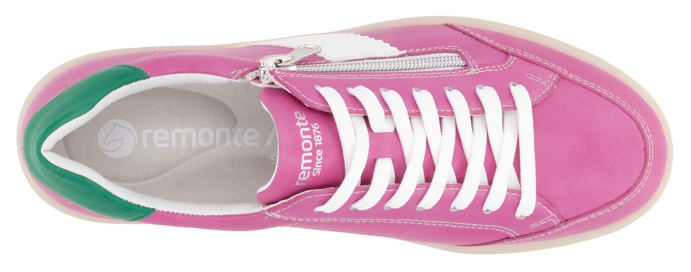 Remonte Plateausneaker »Elisabeth Hurley-Collection«, Freizeitschuh, Halbschuh, Schnürschuh, zusätzlichem Reißverschluss