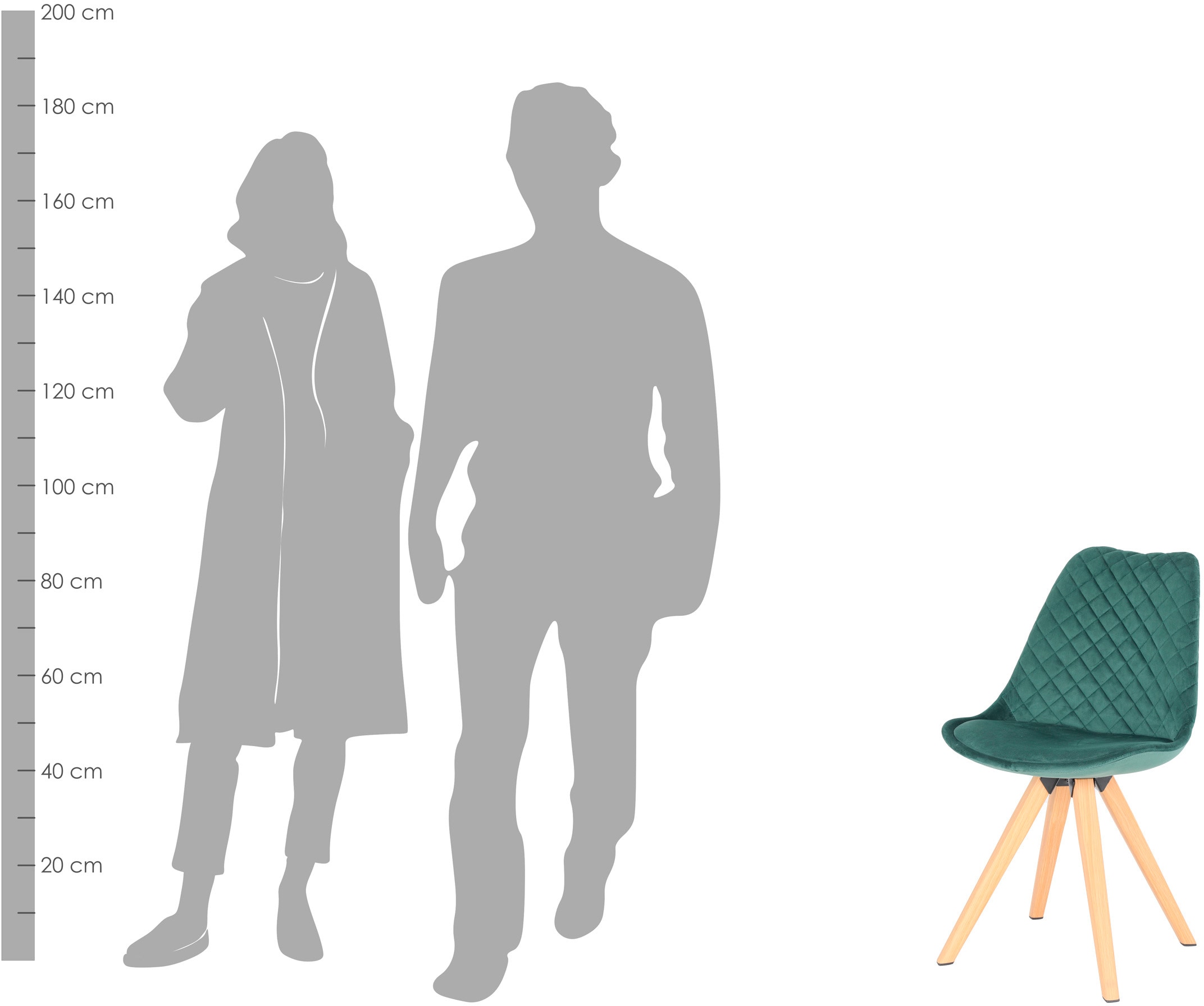 byLIVING Esszimmerstuhl »Arik«, (Set), 2 St., Samt, Bezug in Samt oder Cord, Gestell in Eichen-Optik