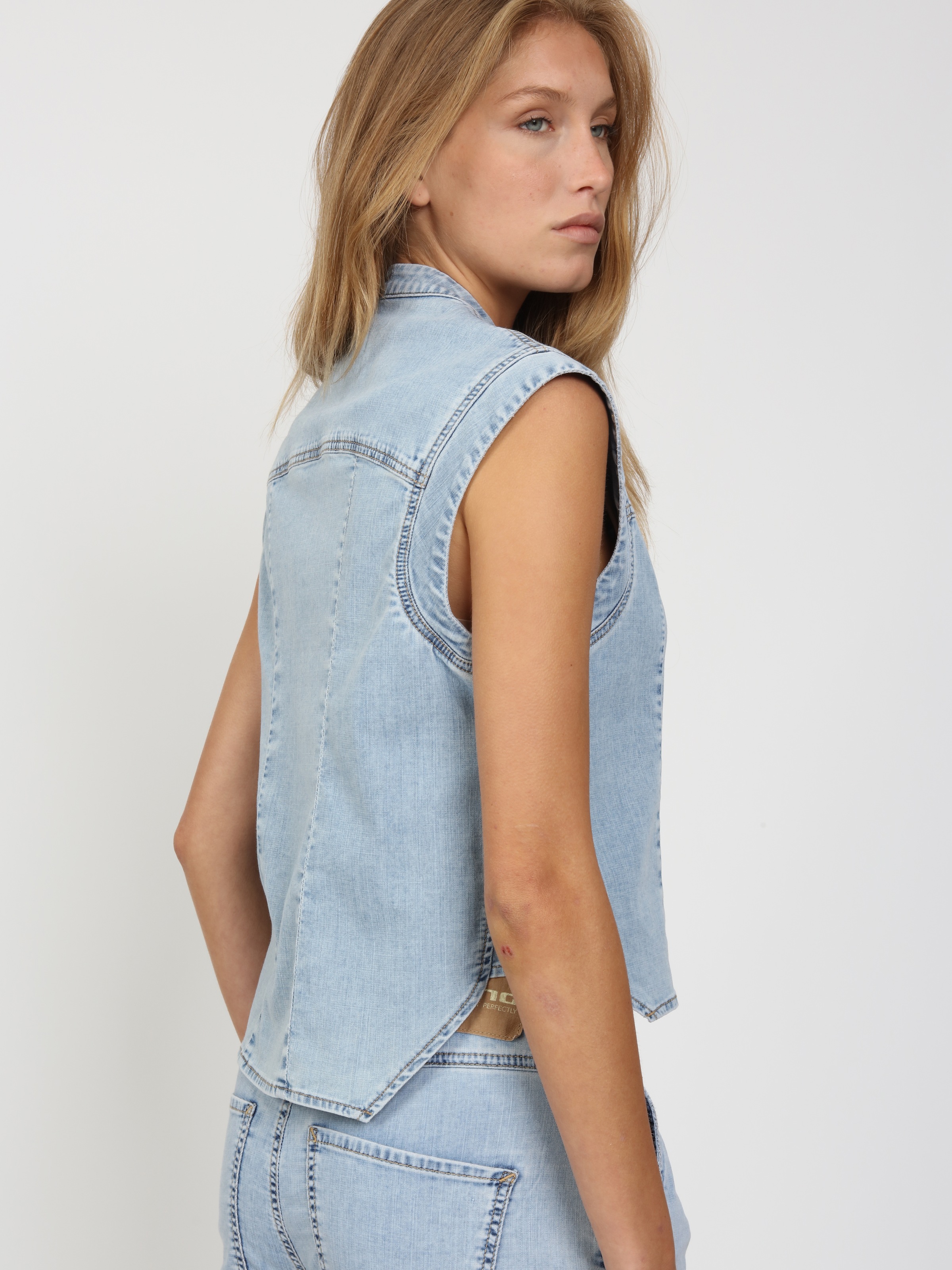 GANG Jeansweste »94LARA VEST« ärmelloser Relax-Fit