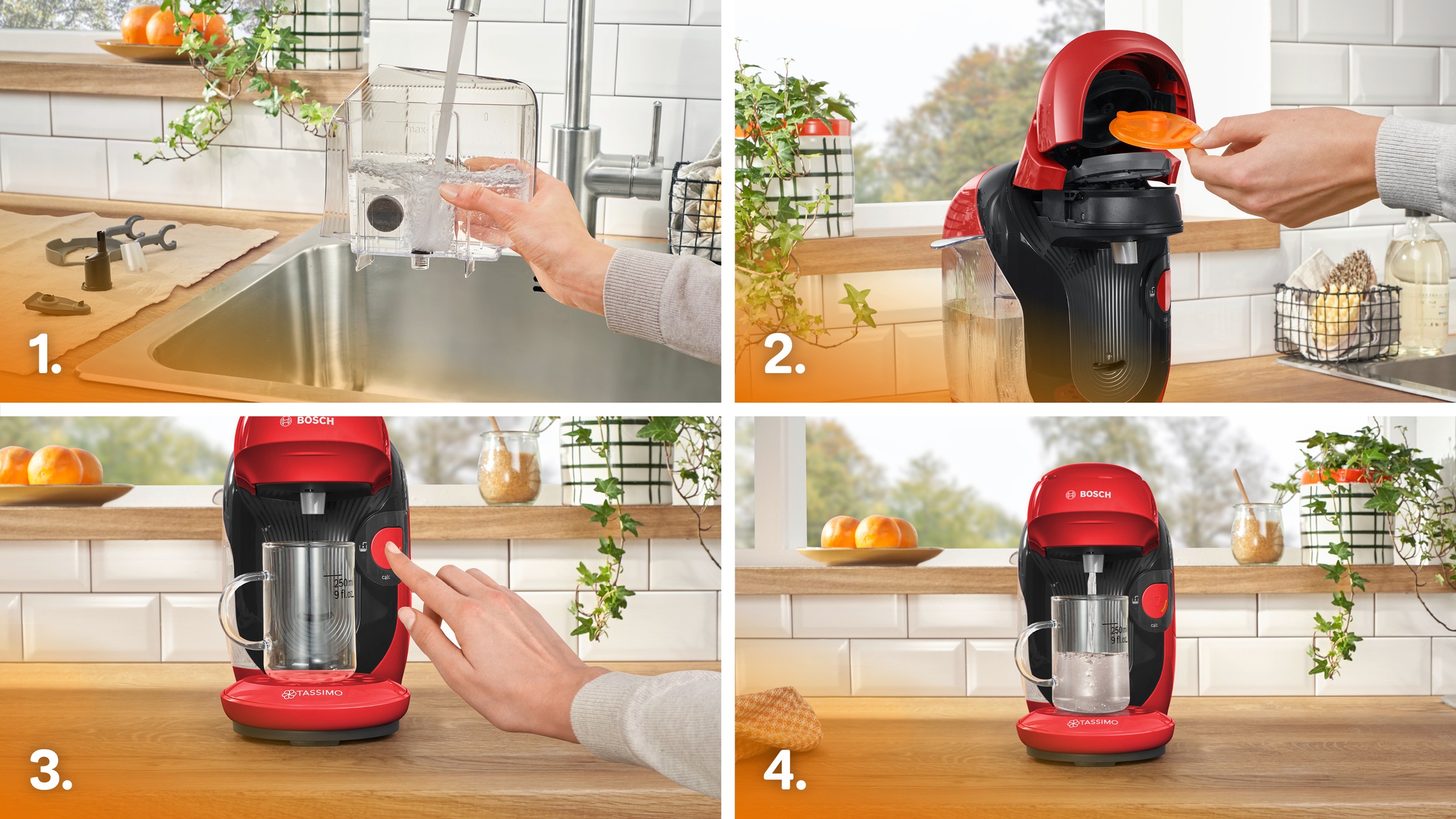 TASSIMO Kapselmaschine »style friendly TAS113E, über 70 Getränke, platzsparend«, nachhaltig, geeignet für alle Tassen, Wassertank 0,7 L, rot/schwarz