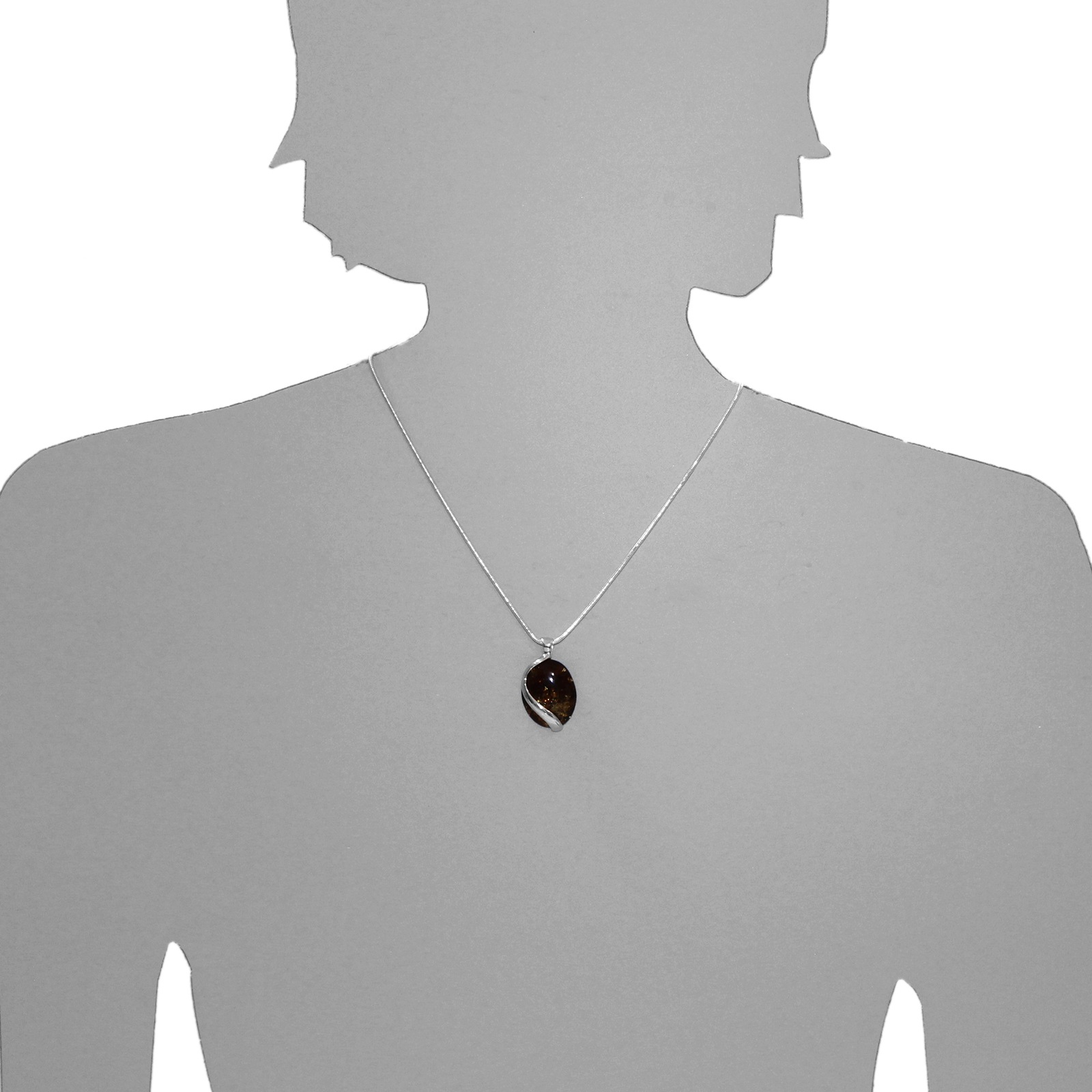 OSTSEE-SCHMUCK Kette mit Anhänger »- Estefanja - Silber 925/000 - Bernstein«