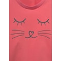 Vivance Pyjama, in langer Form mit Cat Print