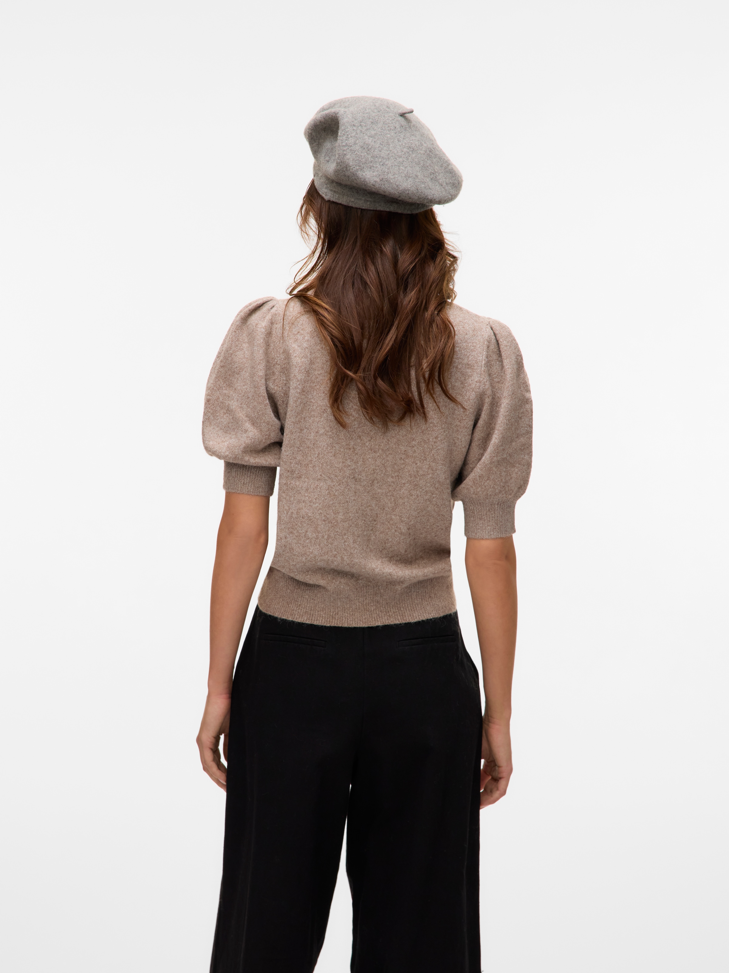 Vero Moda Rundhalspullover »VMDOFFY 2/4 O-NECK PULLOVER GA NOOS« mit kurzen Puffärmeln