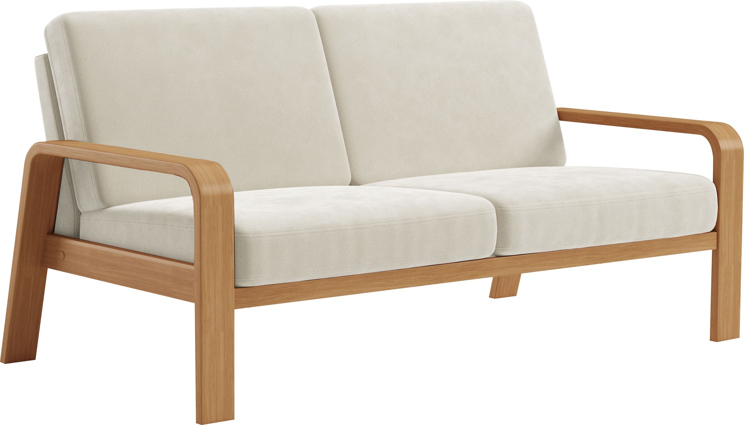 sit&more 2,5-Sitzer »Kolding«, Armlehnen aus eichefarbigem Buchenholz, verschiedene Bezüge und Farben