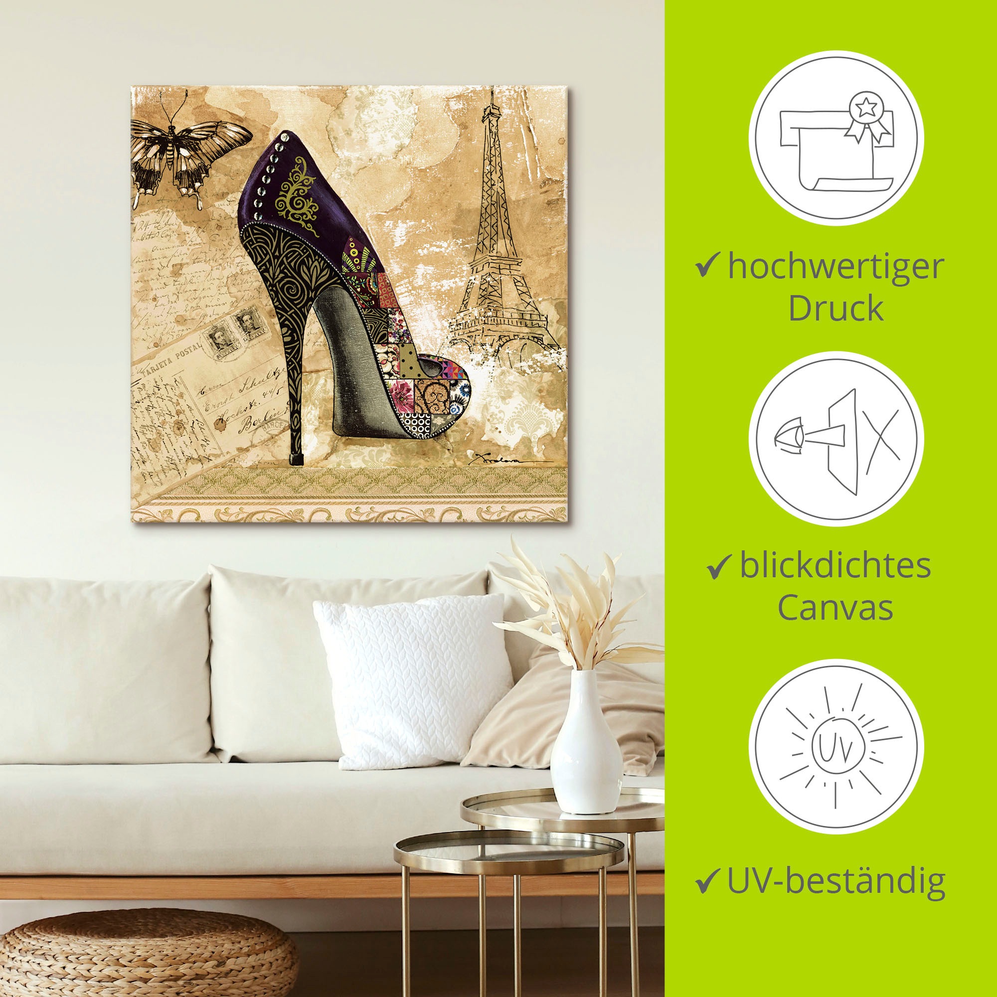 Artland Leinwandbild »Veränderliche Zeiten IV - Stiletto« Modebilder 1 Stk. tlg. auf Holzrahmen gespannt