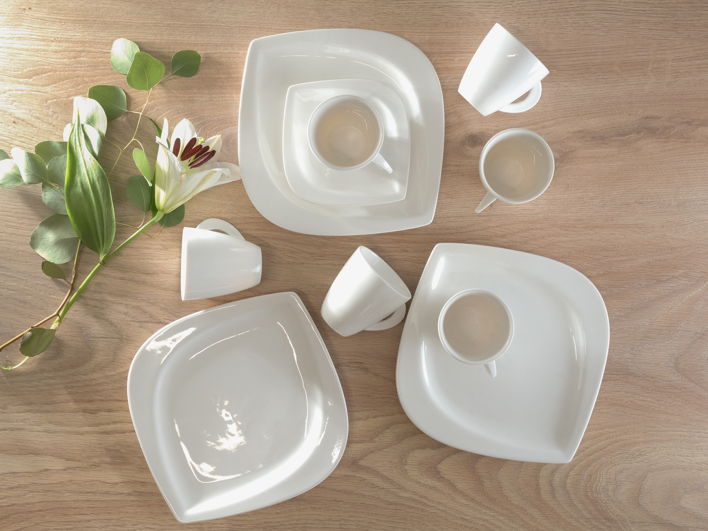CreaTable Kaffeeservice »Melbourne«, (Set, 18 tlg.), extravagante Form