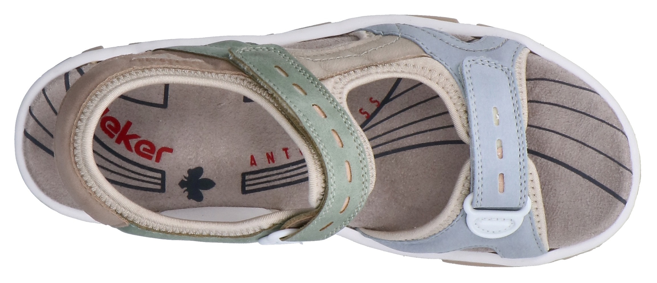 Rieker Riemchensandale  Sommerschuh, Sandalette, Outdoorsandale mit Klett
