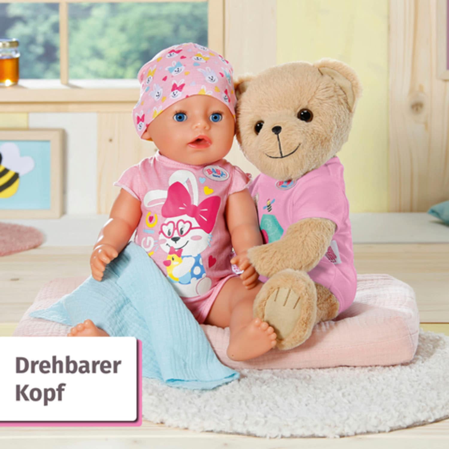 Baby Born Kuscheltier »Teddy Bär, pink«, inklusive Strampler - Teddybär