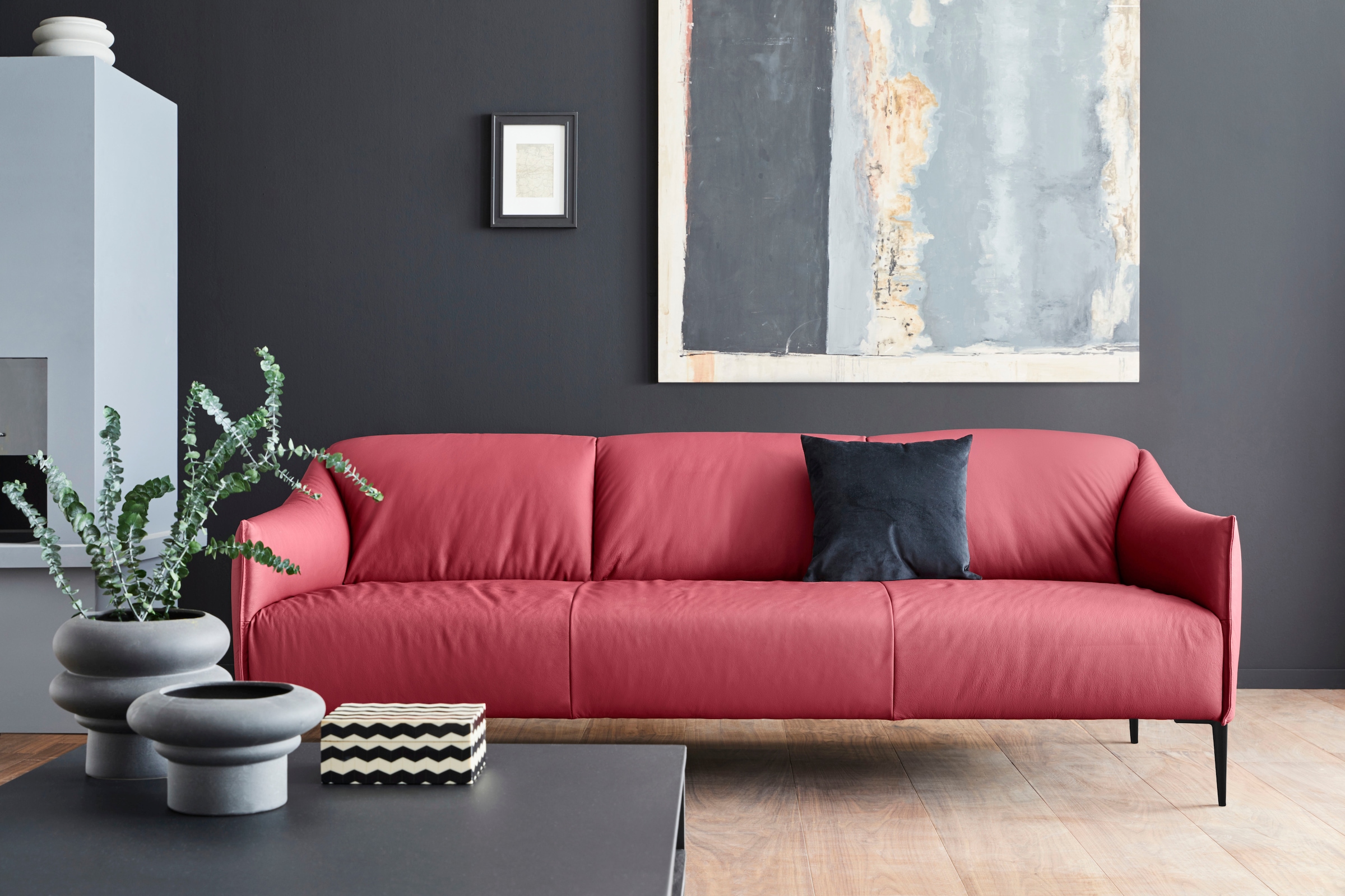 W.SCHILLIG 3-Sitzer »sally« mit Metallfüßen in Schwarz pulverbeschichtet, Breite 224 cm