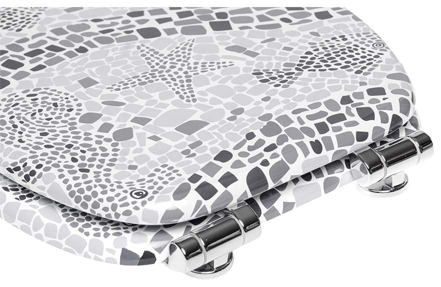 Sanilo WC-Sitz »Mosaic World Grey« mit Absenkautomatik