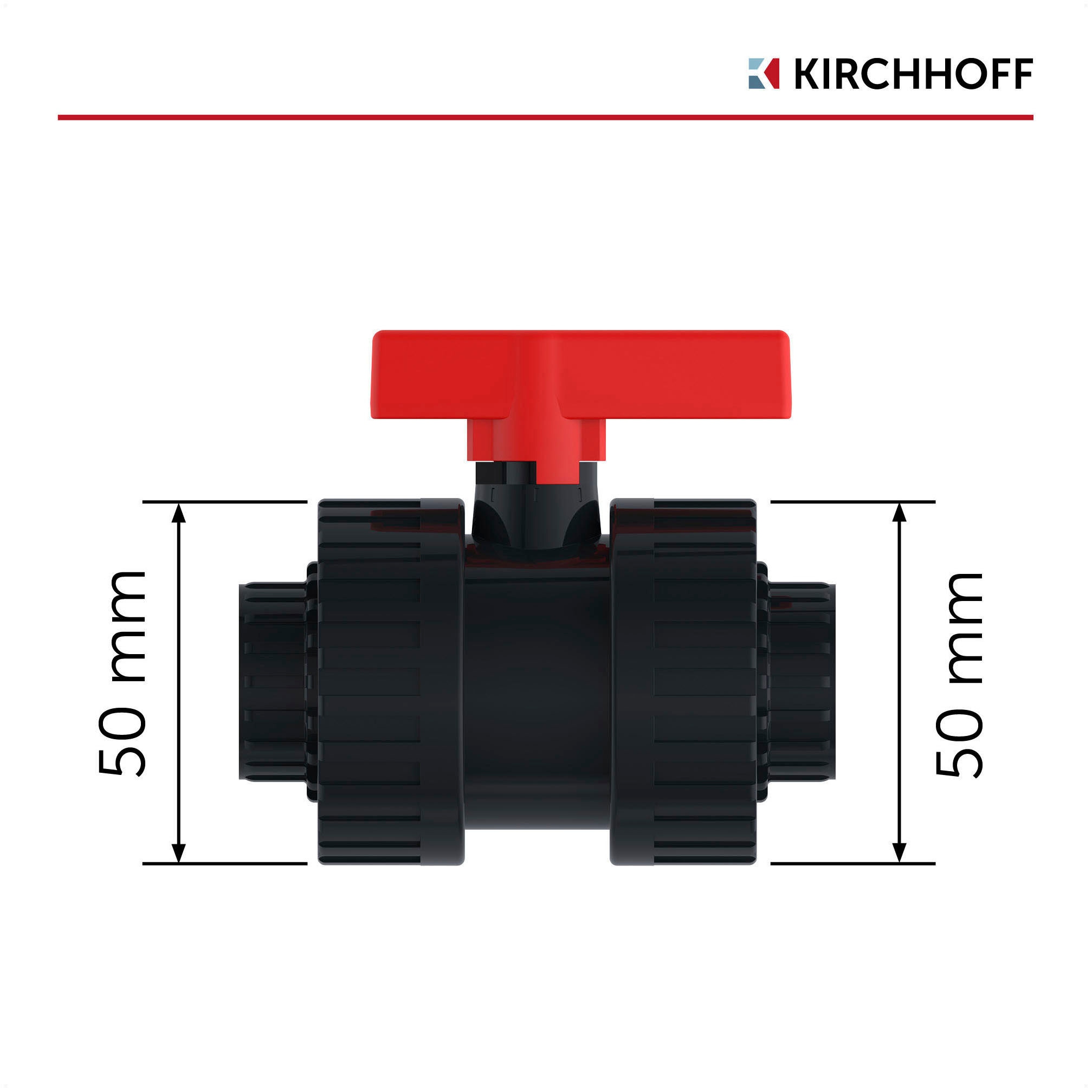 Kirchhoff Kugelhahn »PVC-Druckrohr für Pool, Teich, PN 12,5«, besonders beständig