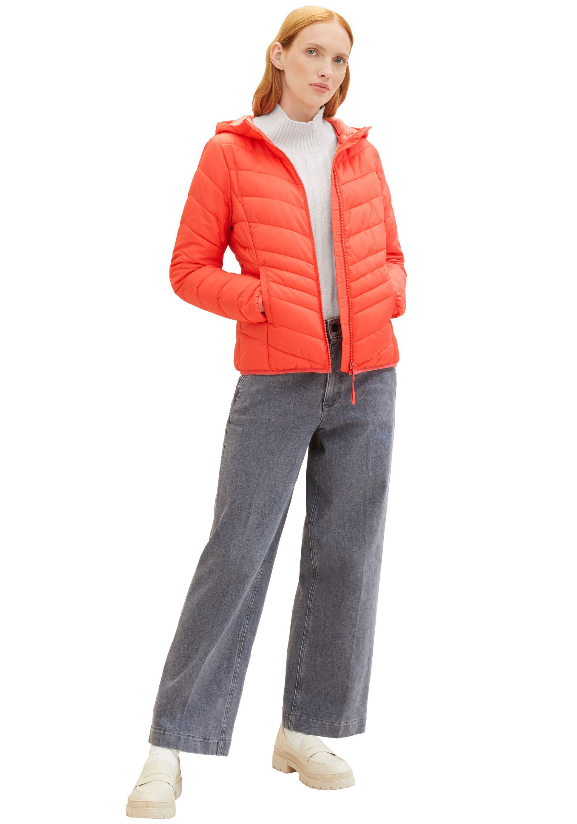 TOM TAILOR Denim Steppjacke, mit Kapuze, mit Kapuze