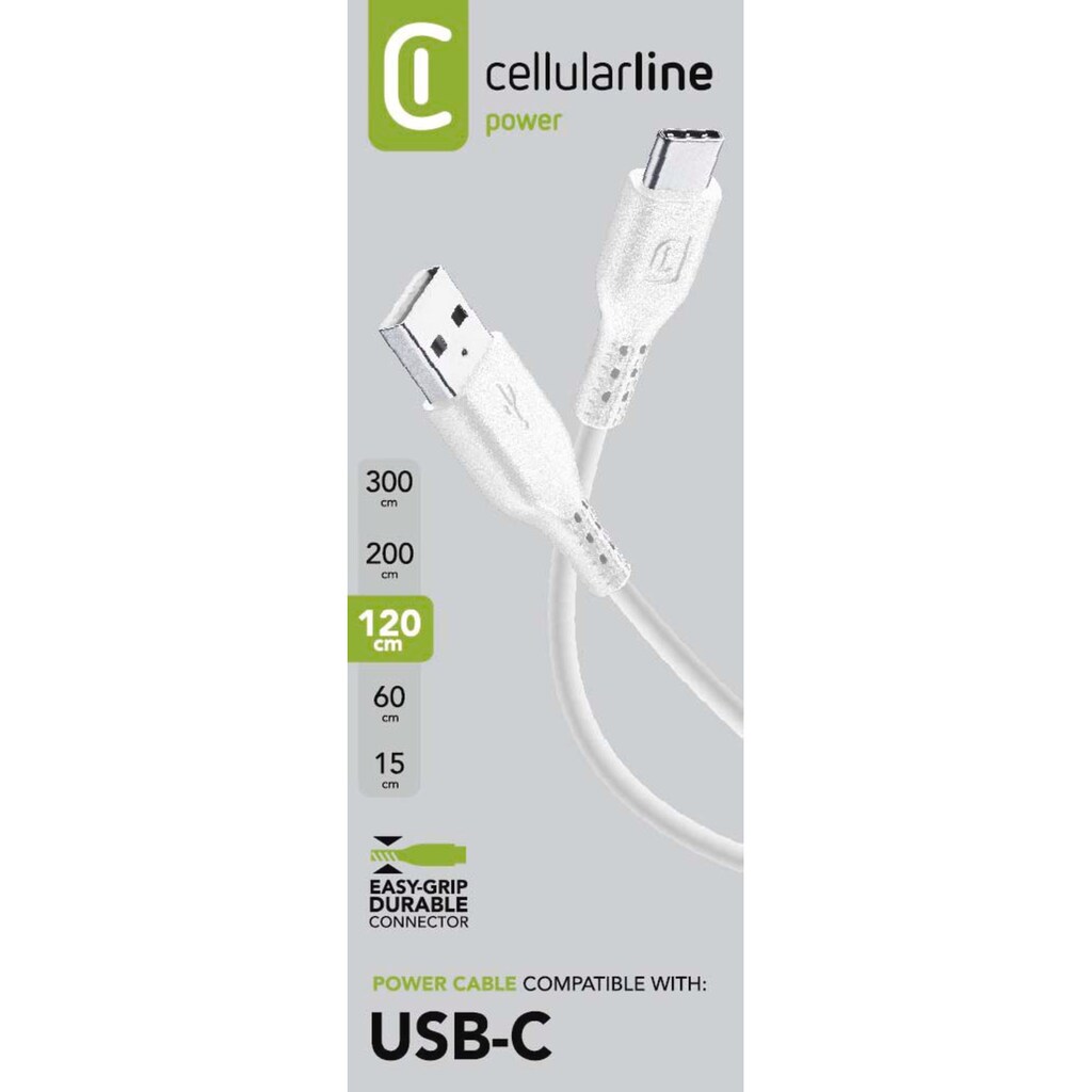Cellularline USB-Kabel »Power Data Cable 1,2 m USB-A / Typ-C«, USB Typ C-USB Typ A, 120 cm