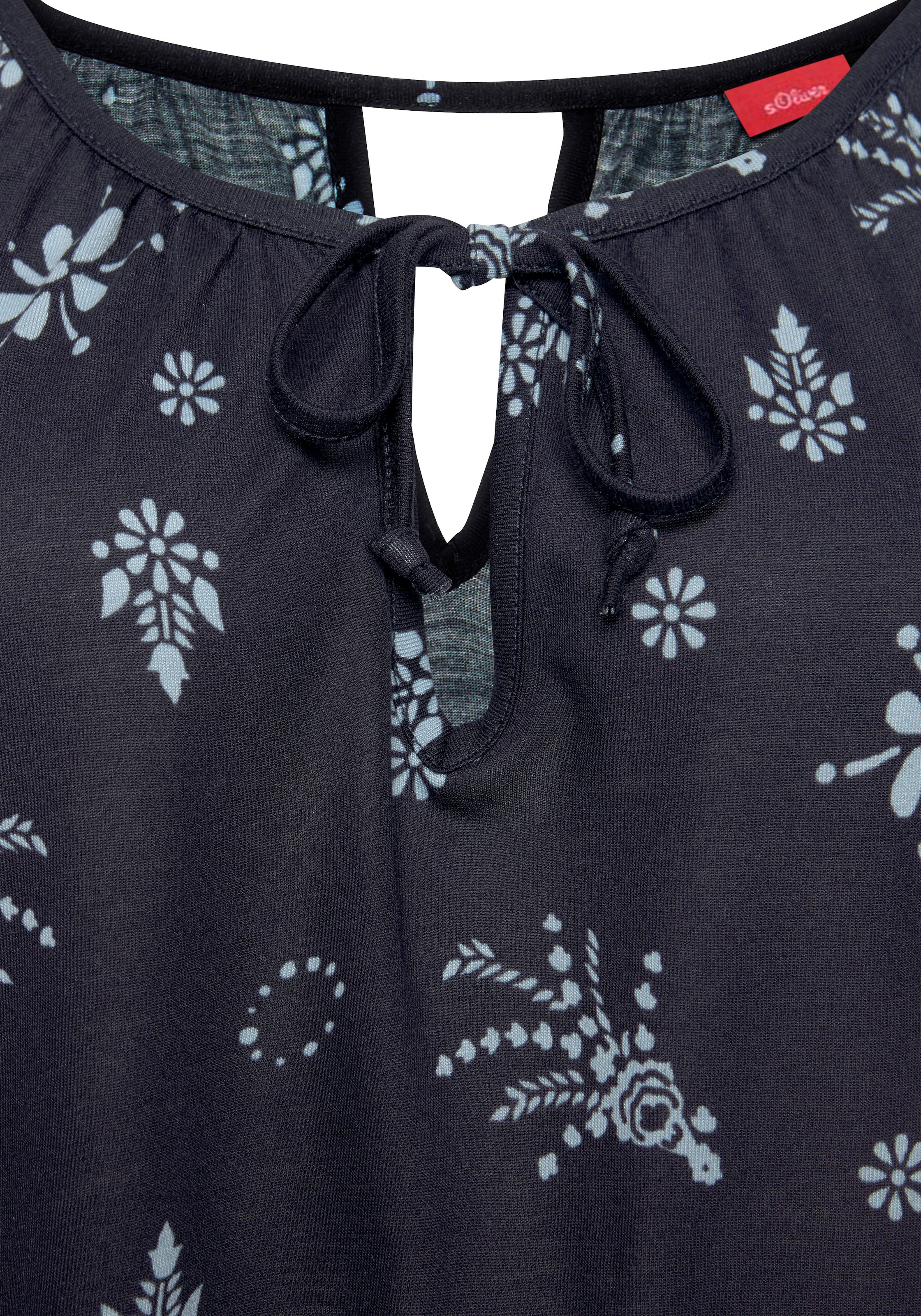 s.Oliver Strandshirt, mit gerafften Ärmeln