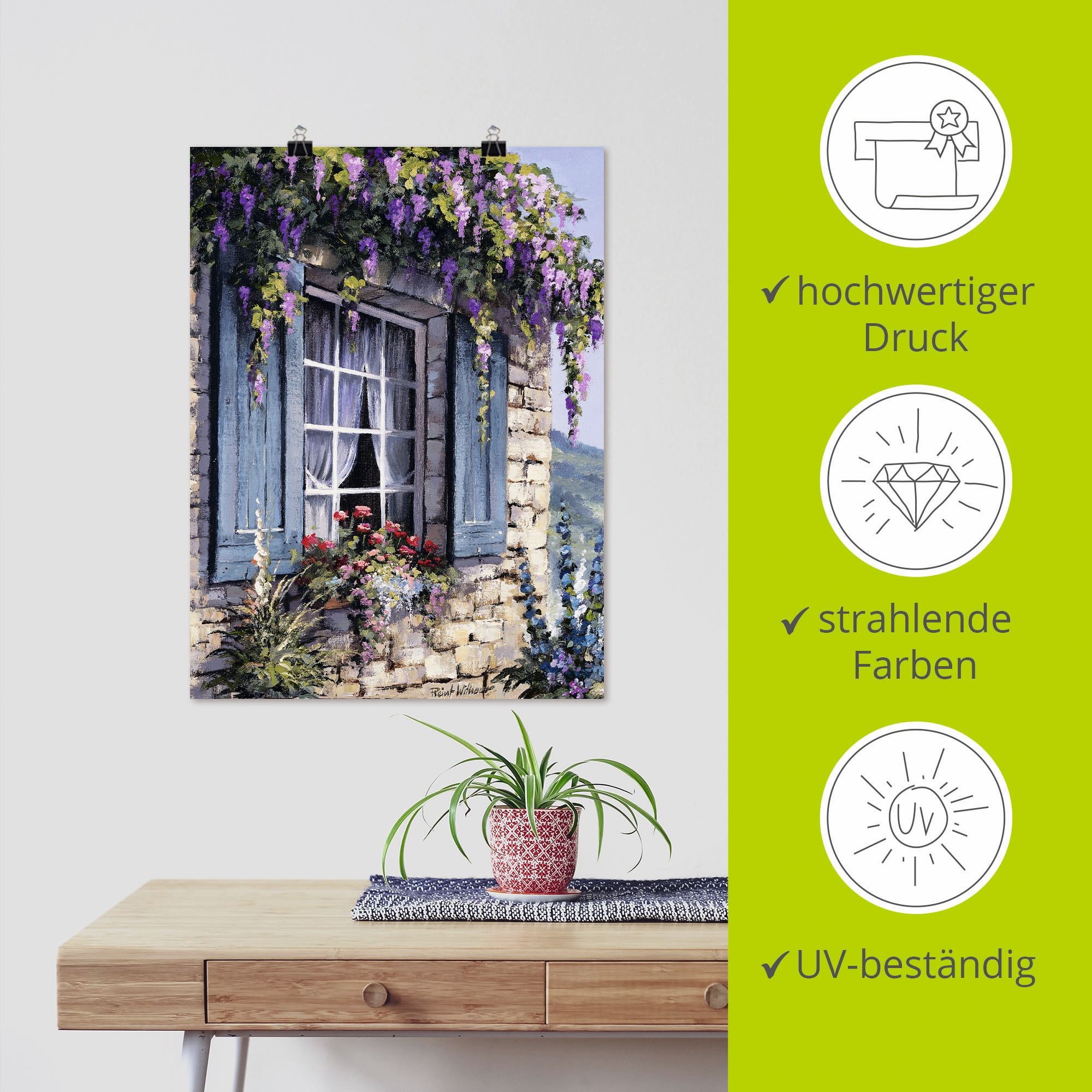 Artland Wandbild »Fenster I« Fenster & Türen 1 Stk. tlg. als Leinwandbild, Poster in verschied. Größen