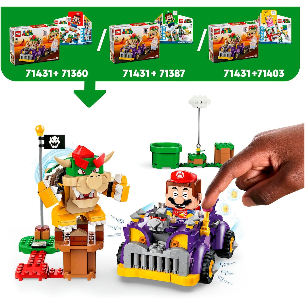 LEGO® Konstruktionsspielsteine »Bowsers Monsterkarre – Erweiterungsset (71431), LEGO Super Mario«, (458 St.), Made in Europe