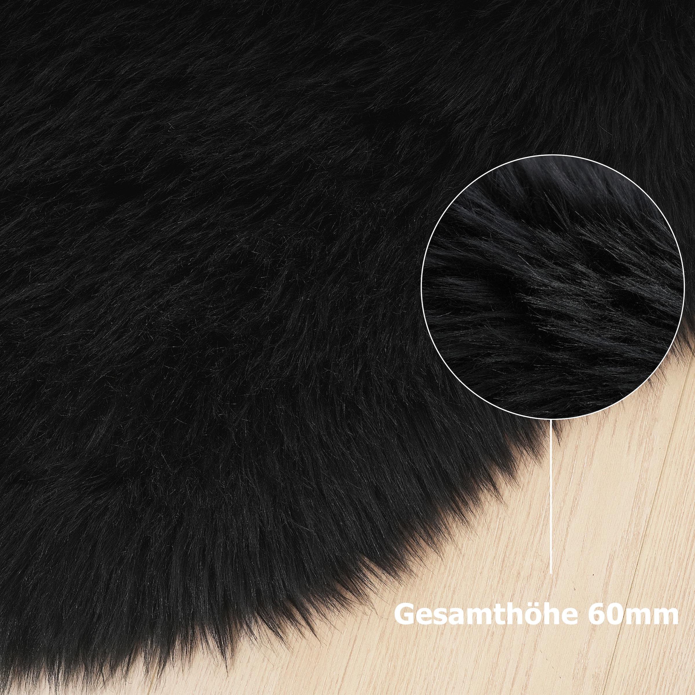 Home affaire Fellteppich »Dena Teppiche, Fellform, waschbar«, fellförmig, 60 mm Höhe, Kunstfell, weich, Uni-Farben, Wohnzimmer, Schlafzimmer, Esszimmer