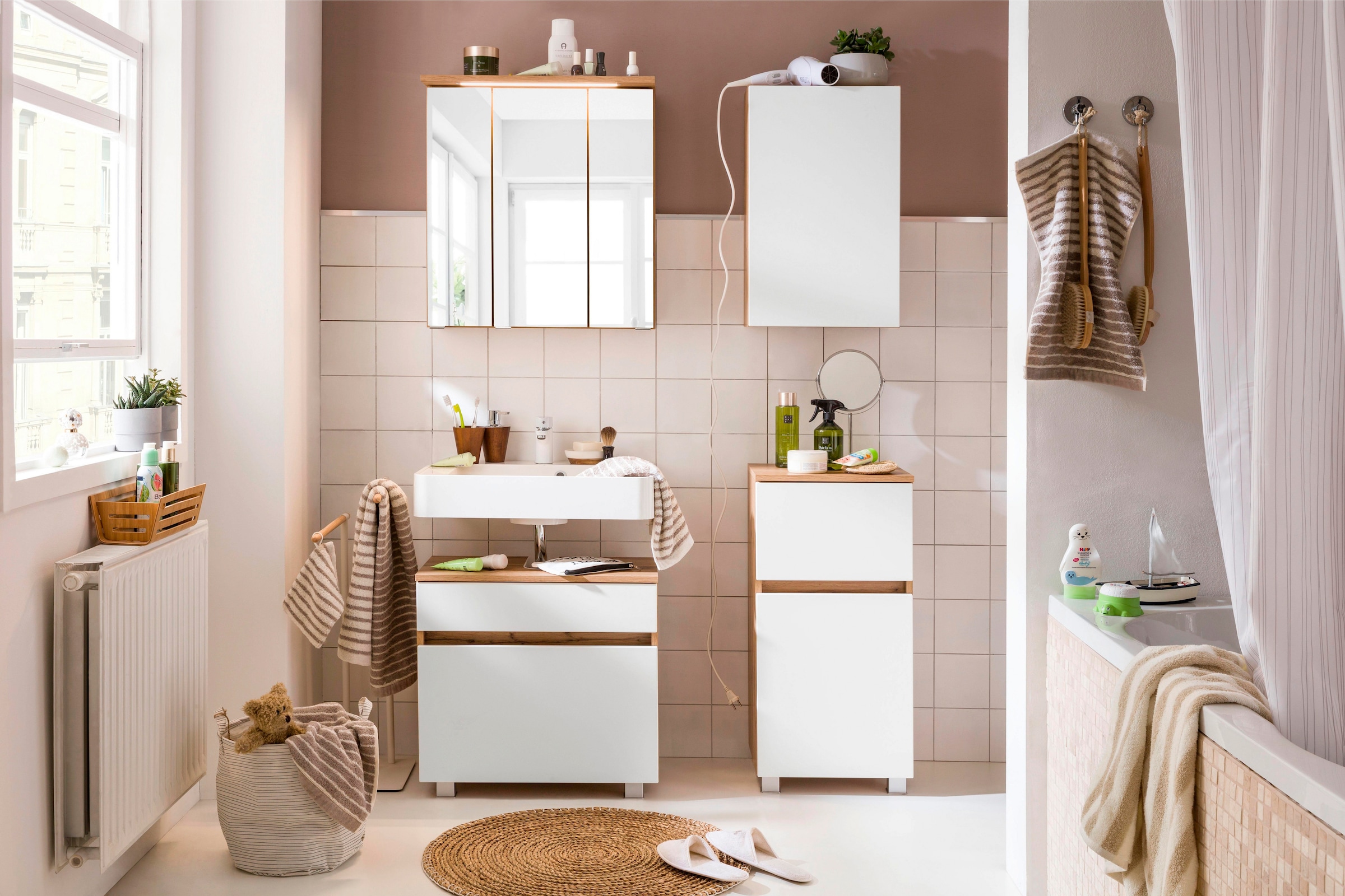HELD MÖBEL Waschbeckenunterschrank Siphon Ausschnitt für Jahren Garantie »Lucca«, 3 kaufen mit Inklusive online | XXL
